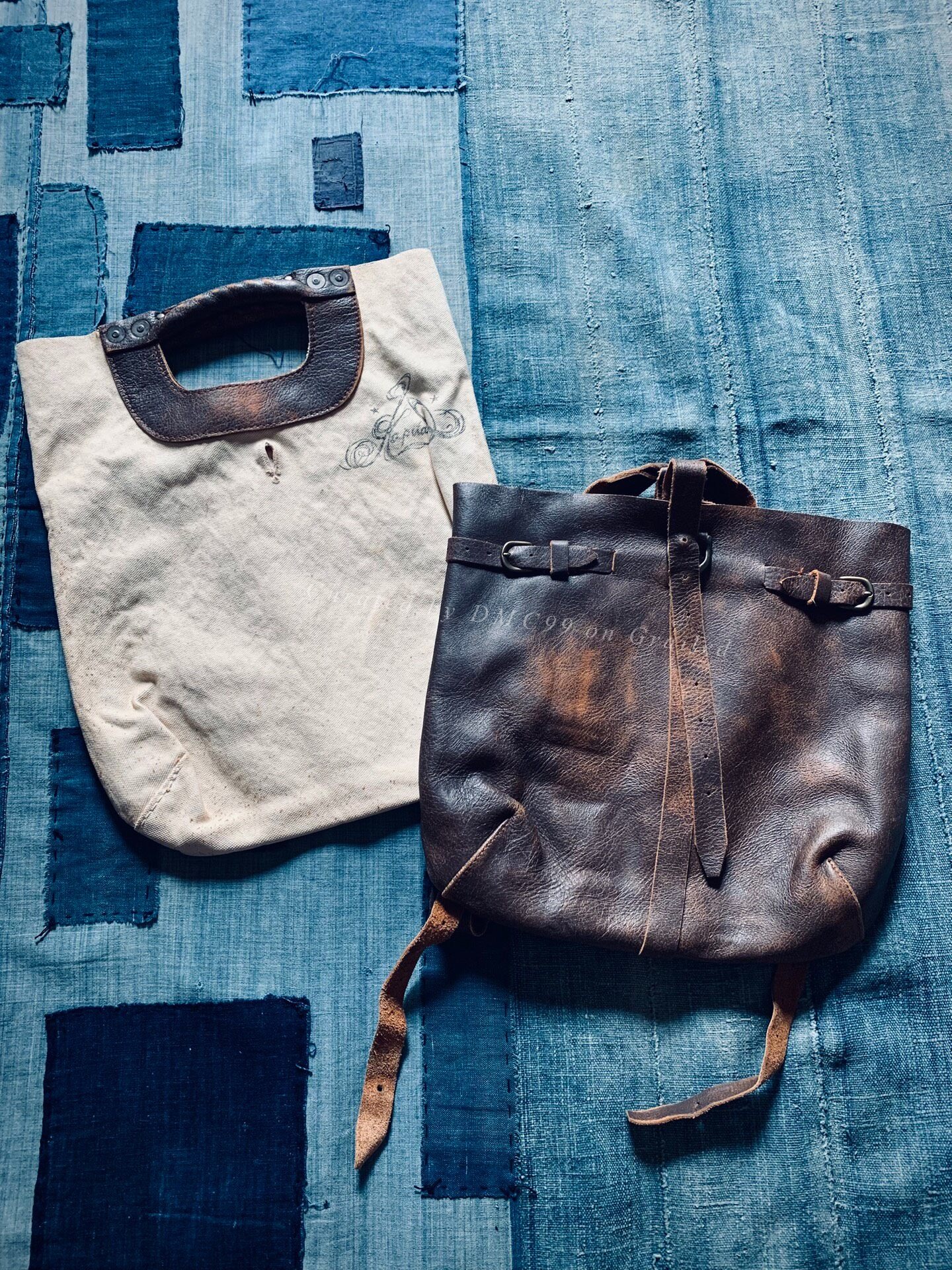 Kapital Calf Leather 2-Way Limited Bag — detail