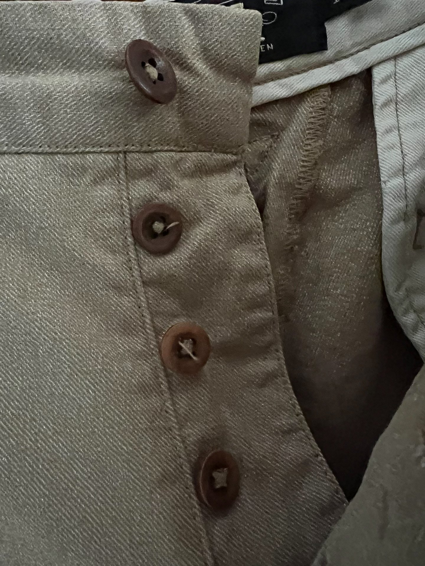 RRL Vintage Beige Officer Pants — label