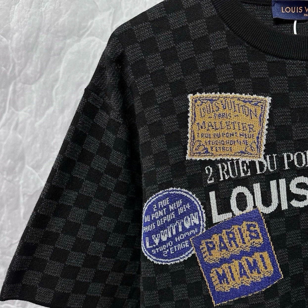 Louis Vuitton Damier Monogram Knit T-Shirt — detail