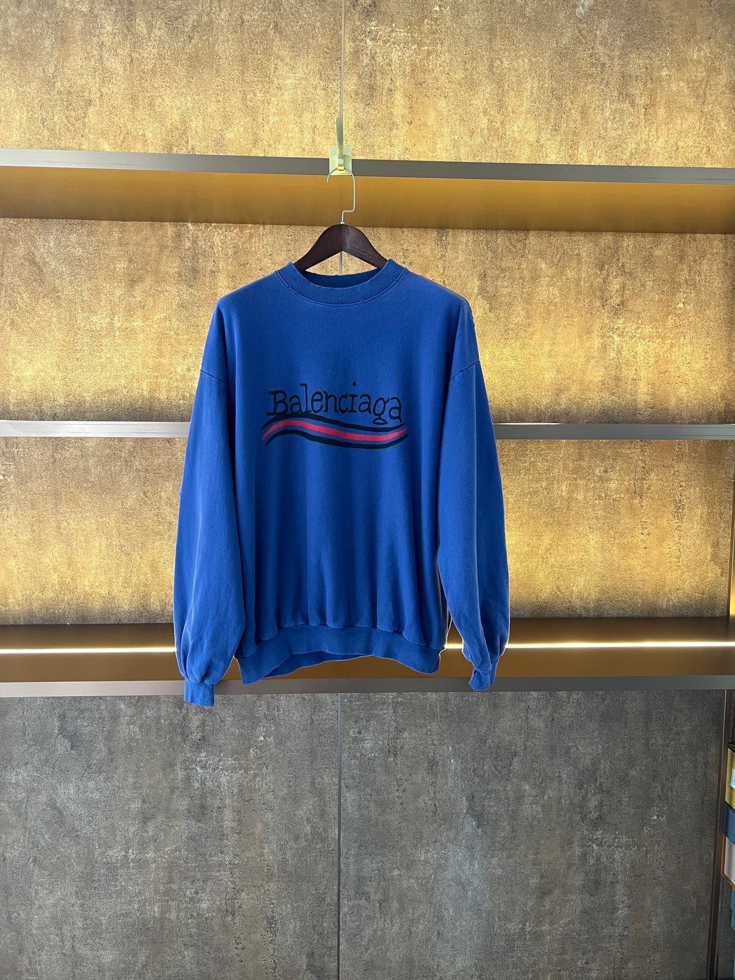 Balenciaga Blue Coke Blur Slogan Sweatshirt