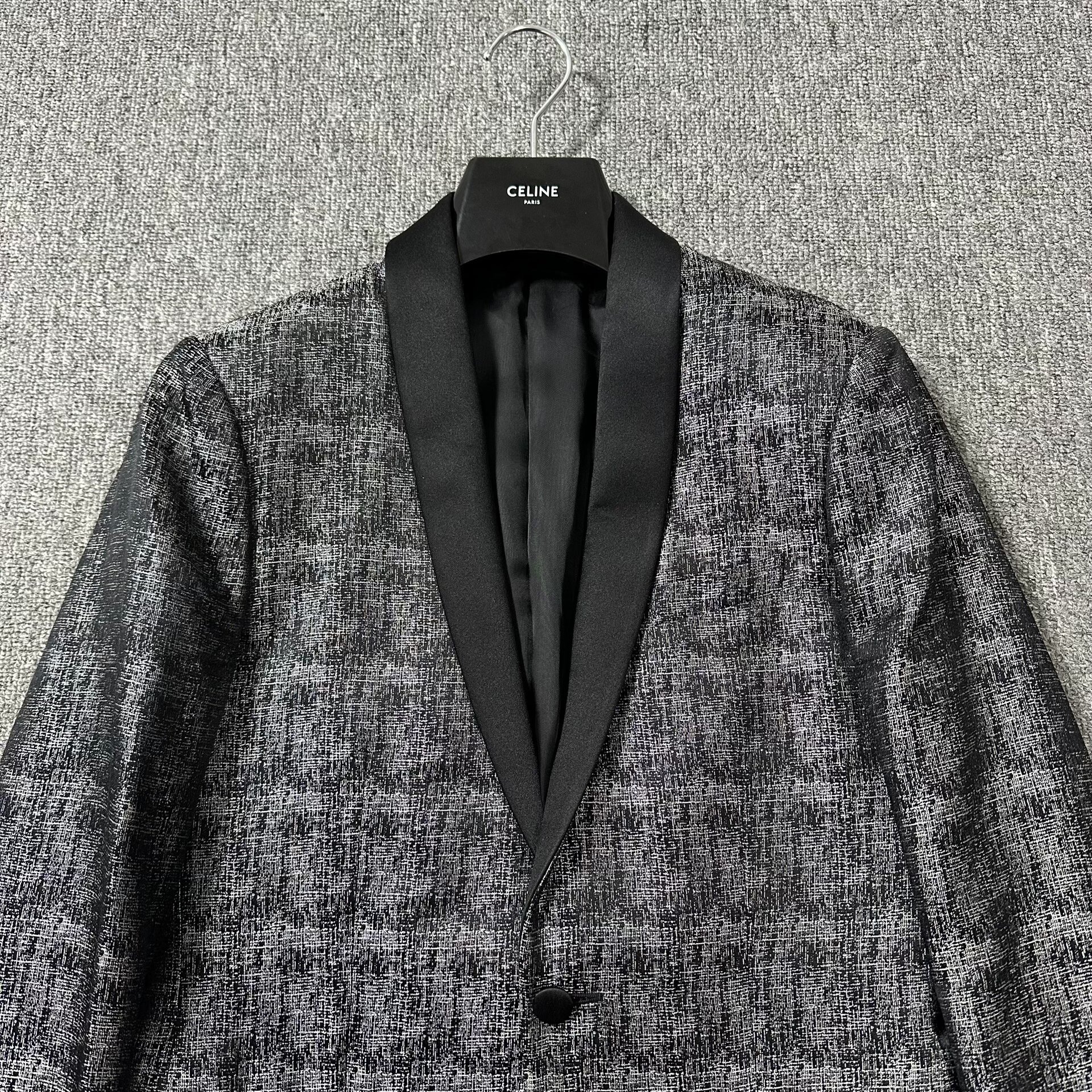 Dior Satin Shawl Collar Suit Jacket — detail