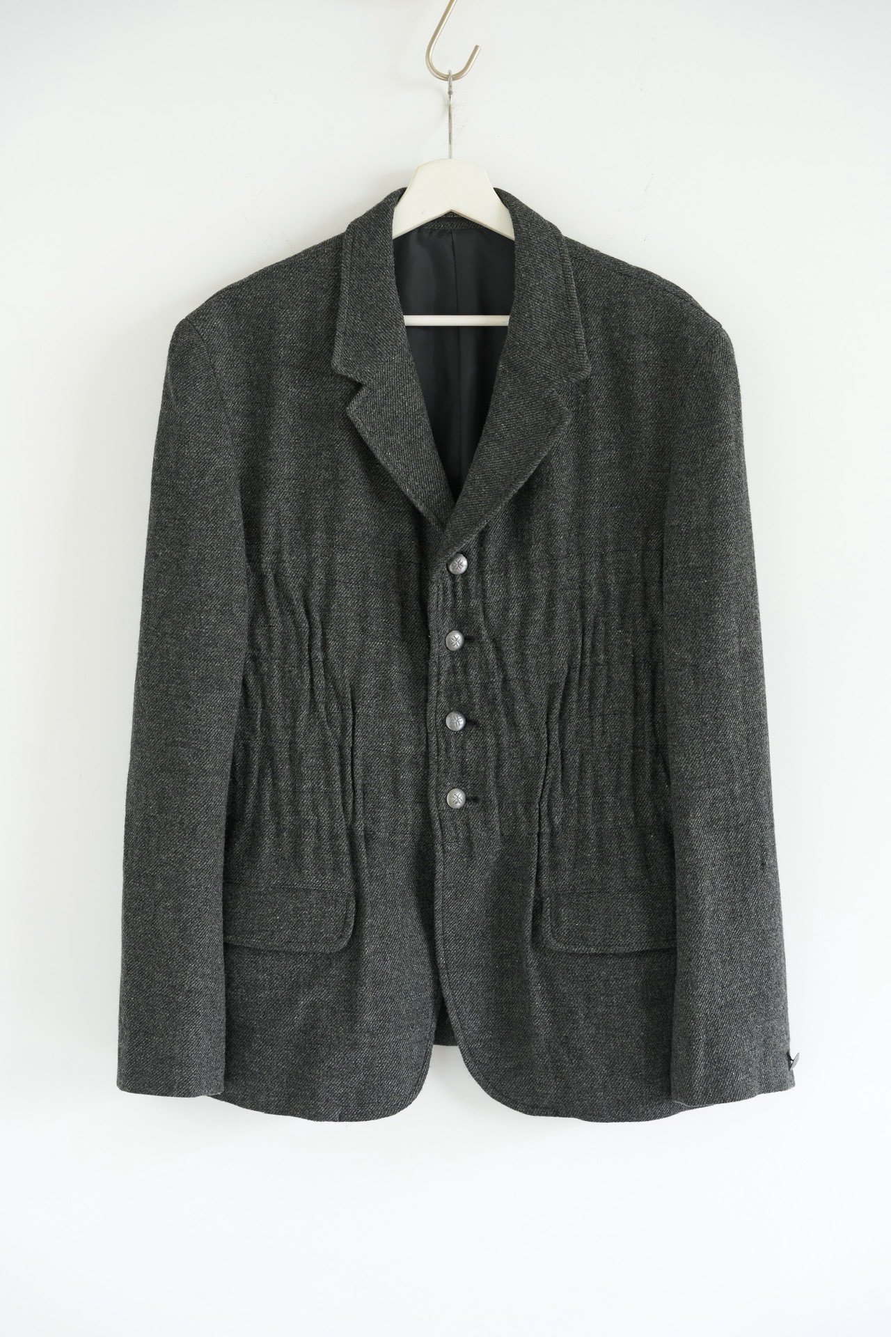 Yohji Yamamoto 05AW Pleated Silver Button Blazer