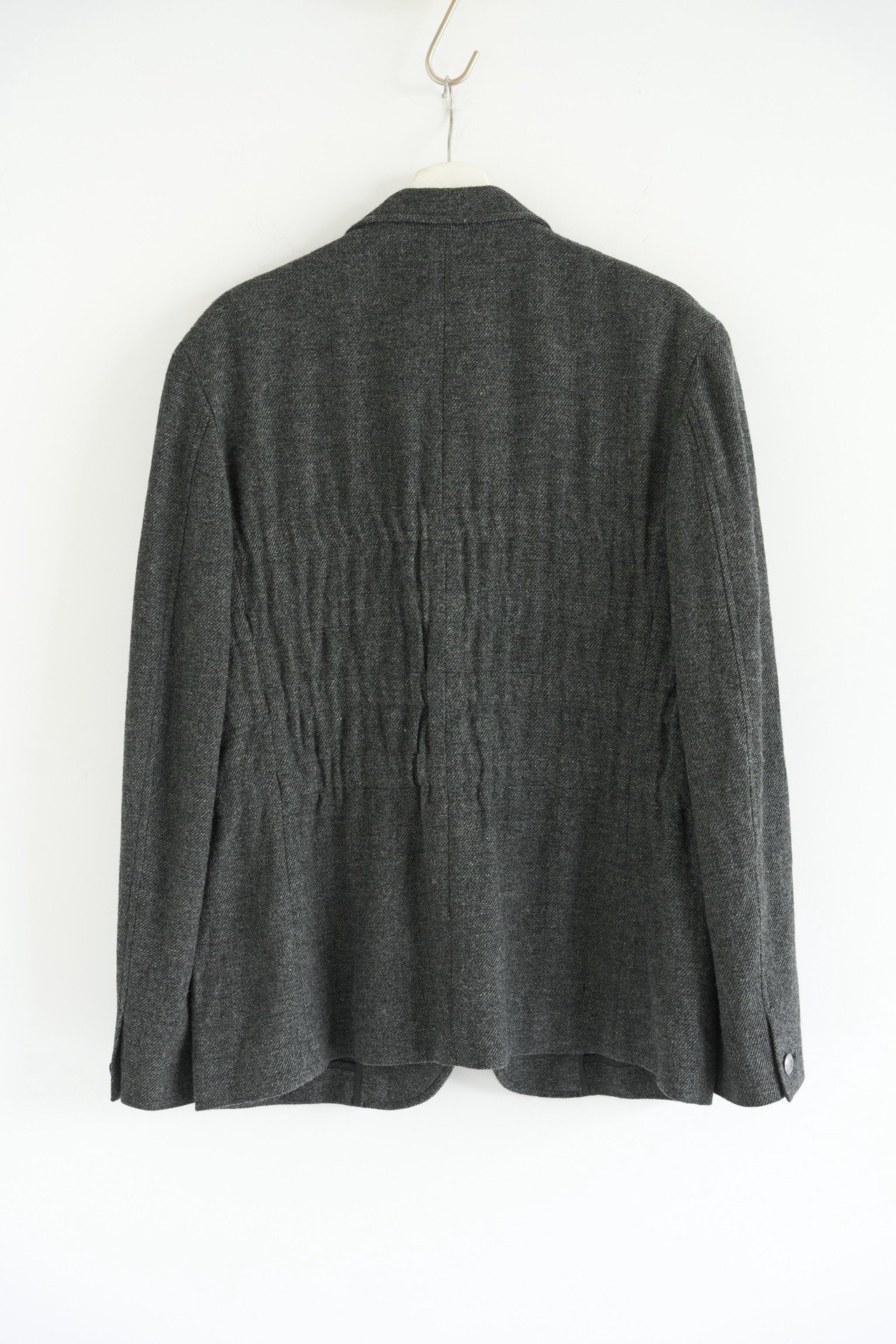 Yohji Yamamoto 05AW Pleated Silver Button Blazer — front