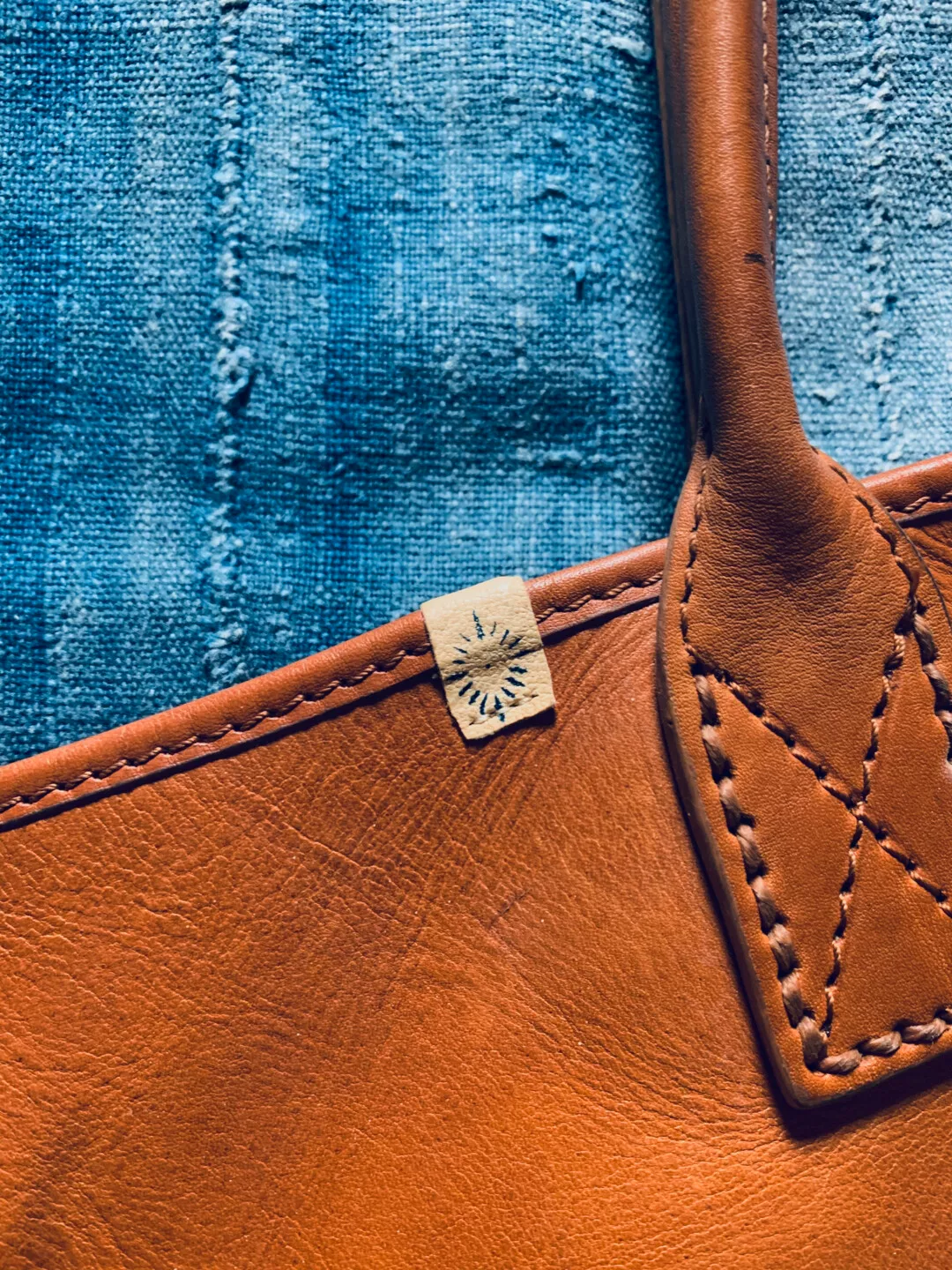 Visvim Homer Tote Veggie XL Natural — detail