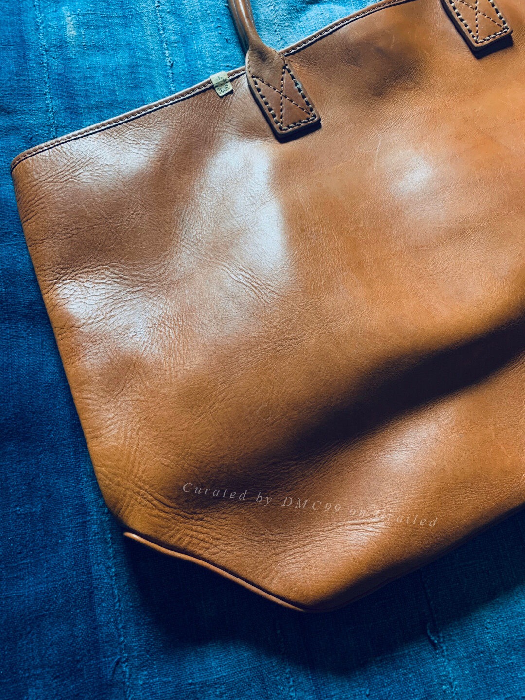 Visvim Homer Tote Veggie XL Natural — label
