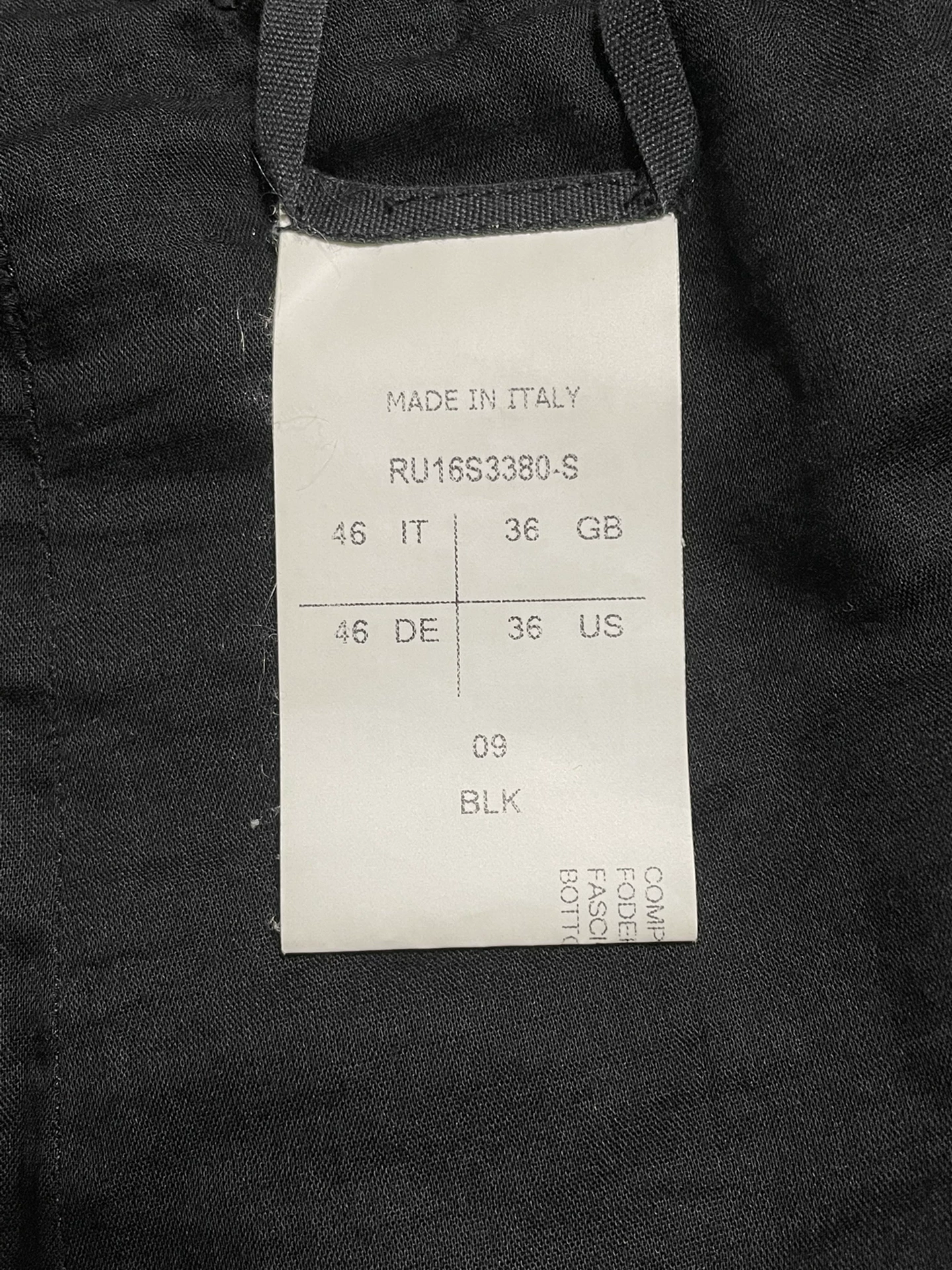 Rick Owens Black Drop-Crotch Trousers — detail