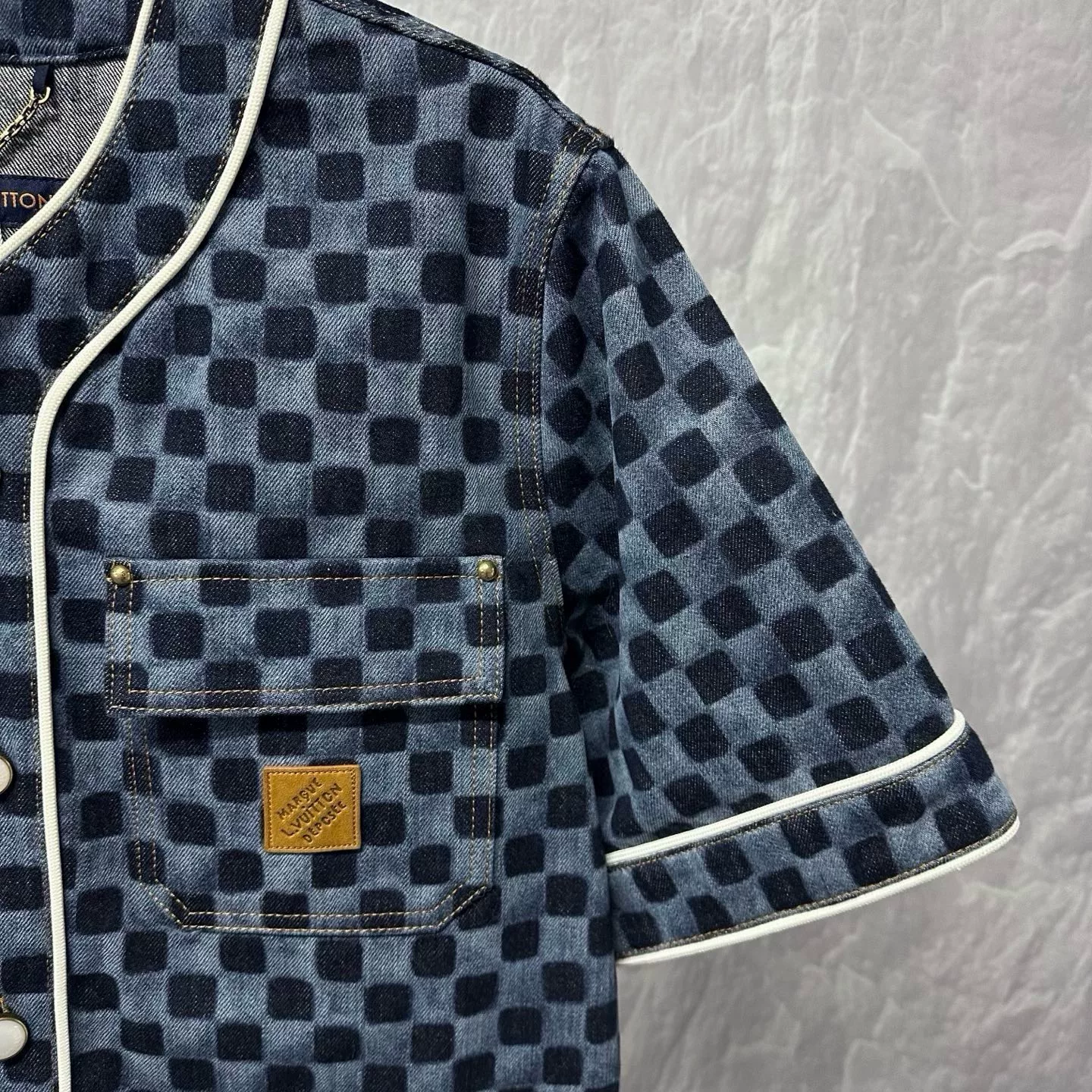 Louis Vuitton Nigo FW25 Checkered Denim Shirt — back