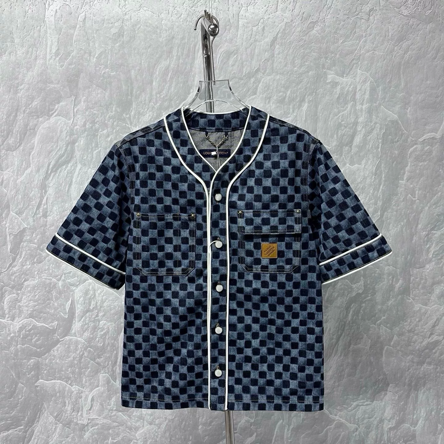 Louis Vuitton Nigo FW25 Checkered Denim Shirt — front
