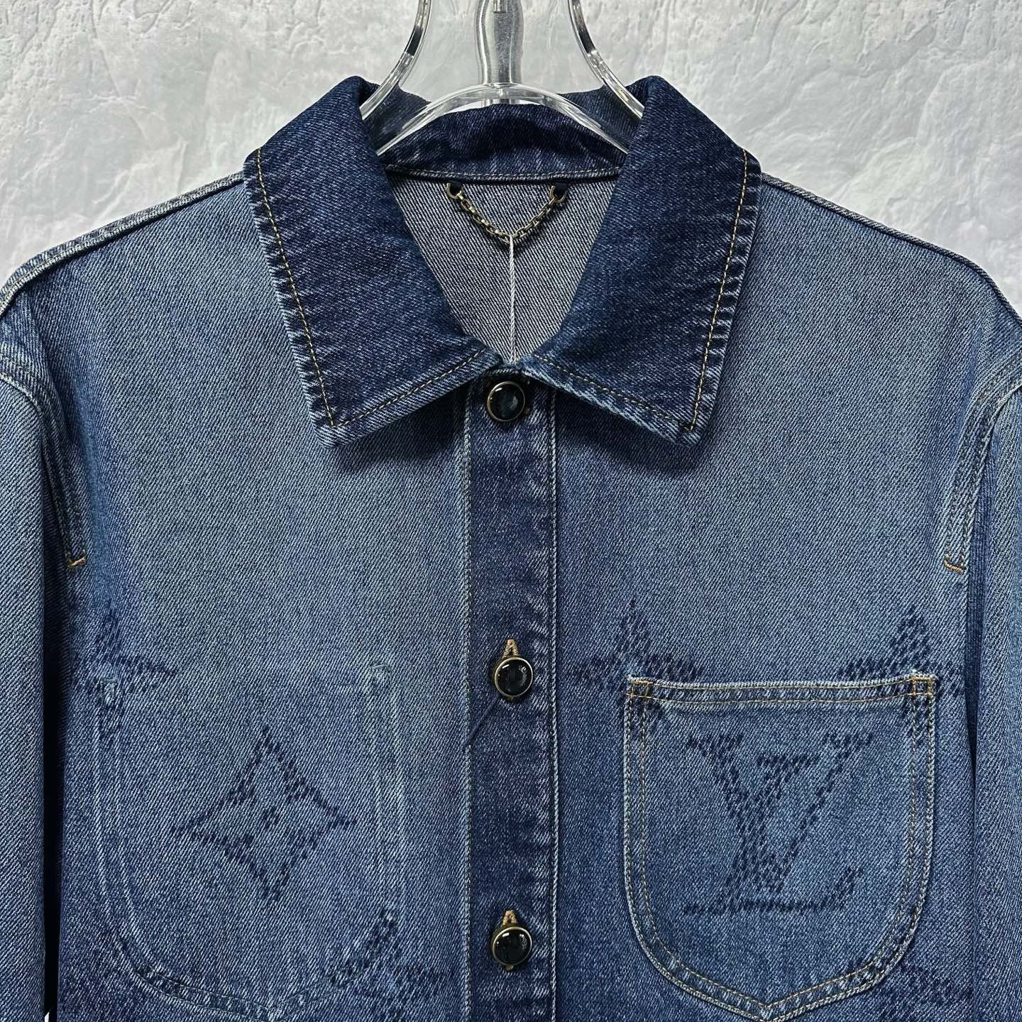 Louis Vuitton SS26 Gradient Logo Denim Jacket — front