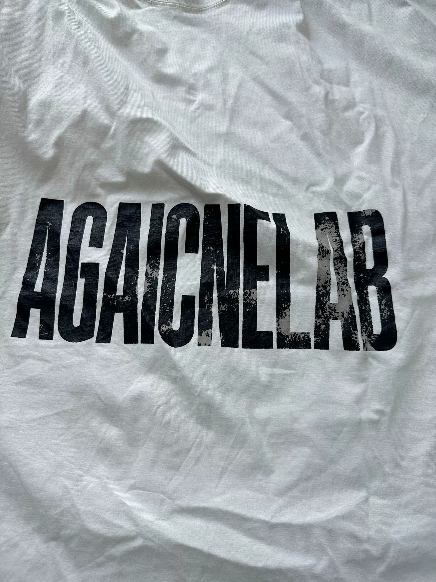 Balenciaga Reversed Letter Oversized T-shirt — detail