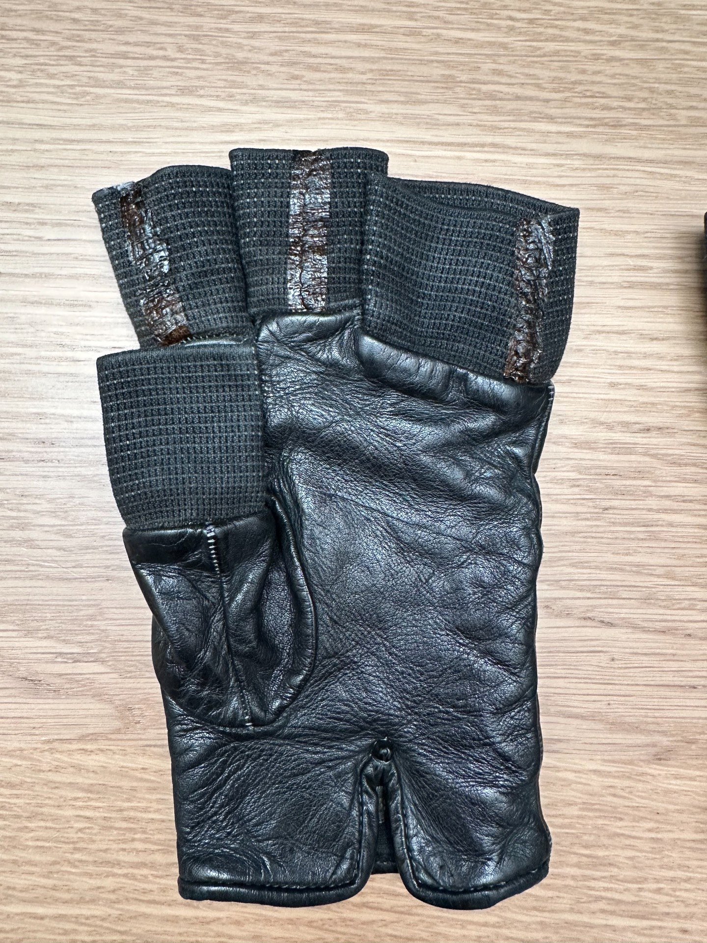 CCP Disparate Fingerless Leather Gloves — front