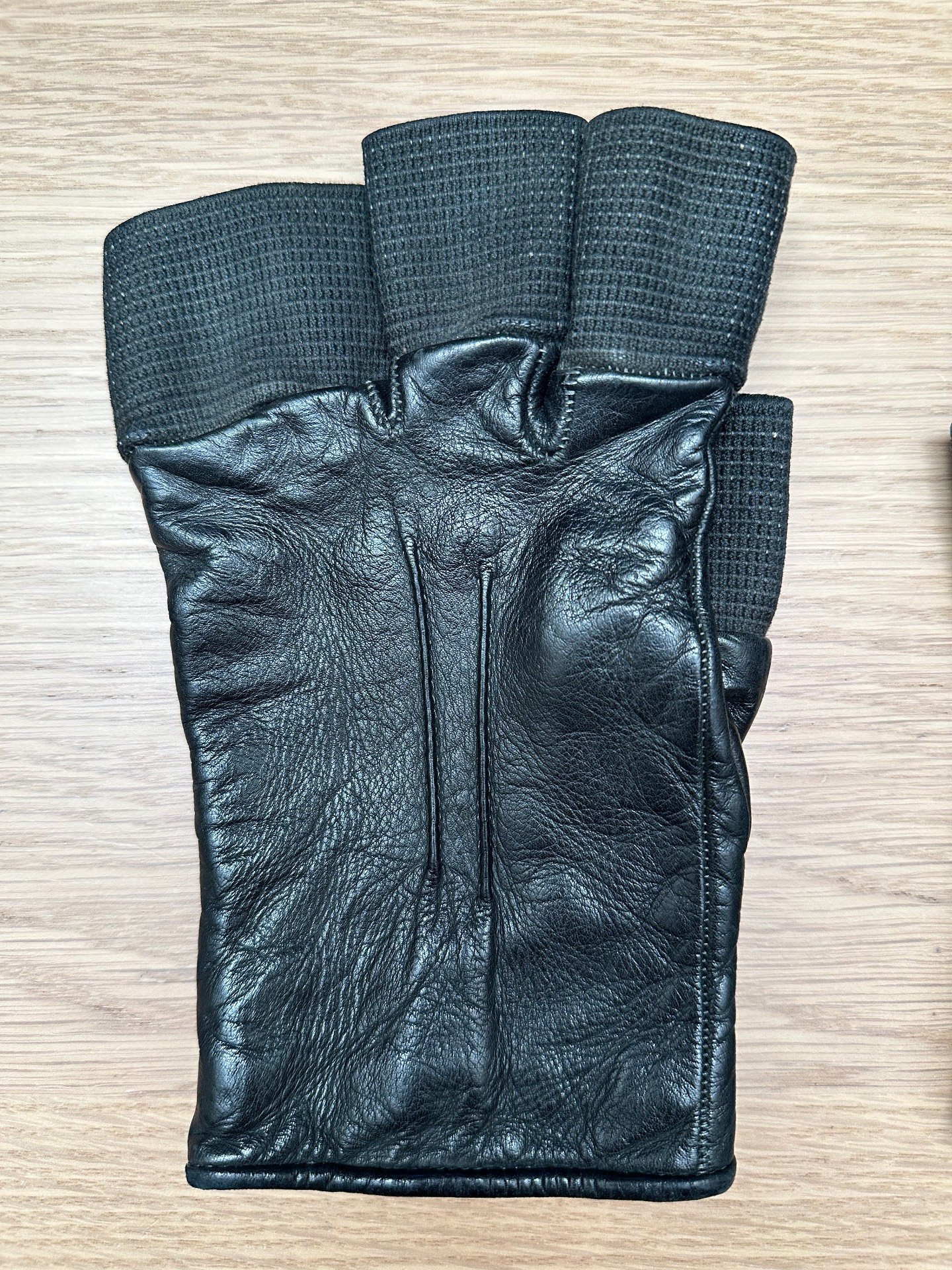 CCP Disparate Fingerless Leather Gloves — label