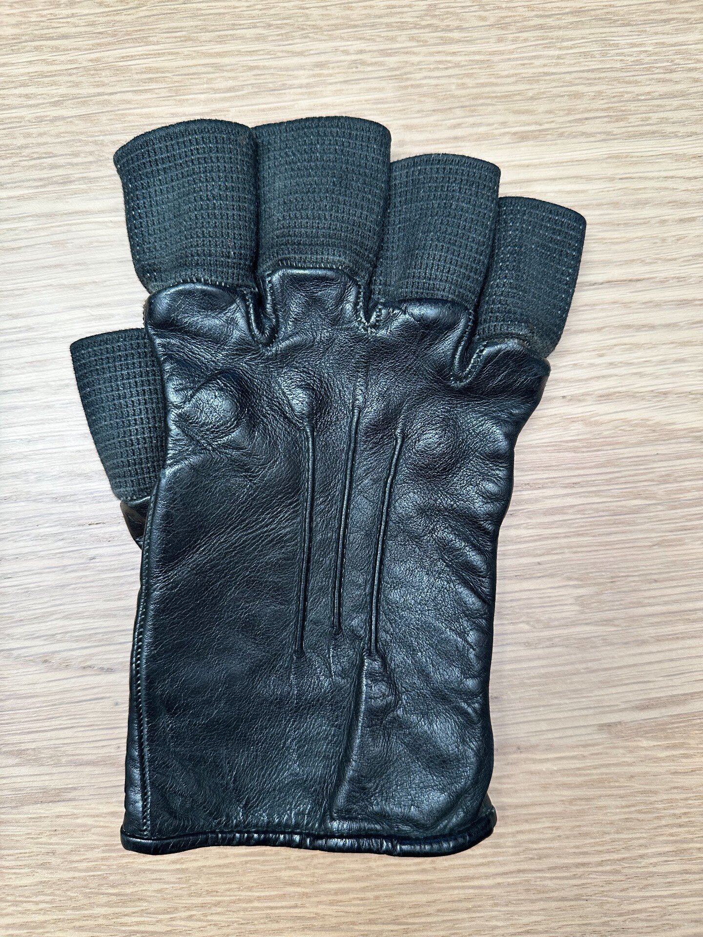 CCP Disparate Fingerless Leather Gloves — back