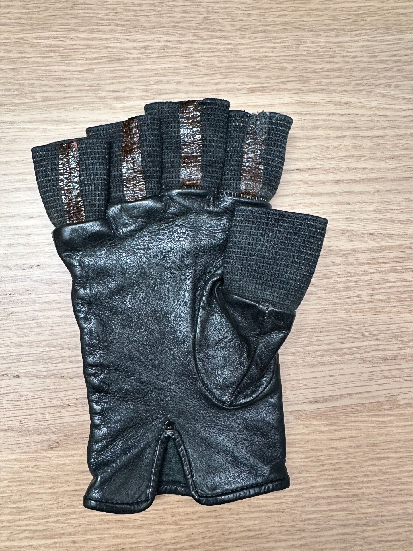 CCP Disparate Fingerless Leather Gloves — detail