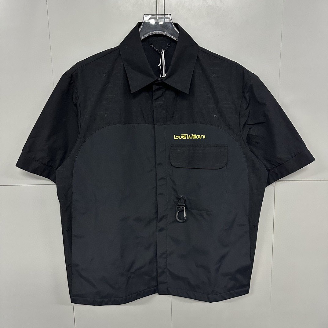 Louis Vuitton Embroidered Logo Detachable Zip Sleeve Shirt Jacket — detail