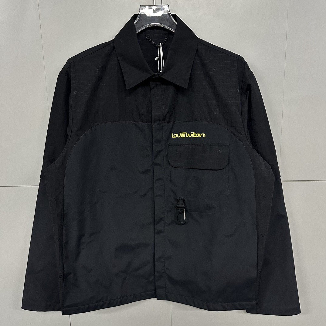 Louis Vuitton Embroidered Logo Detachable Zip Sleeve Shirt Jacket