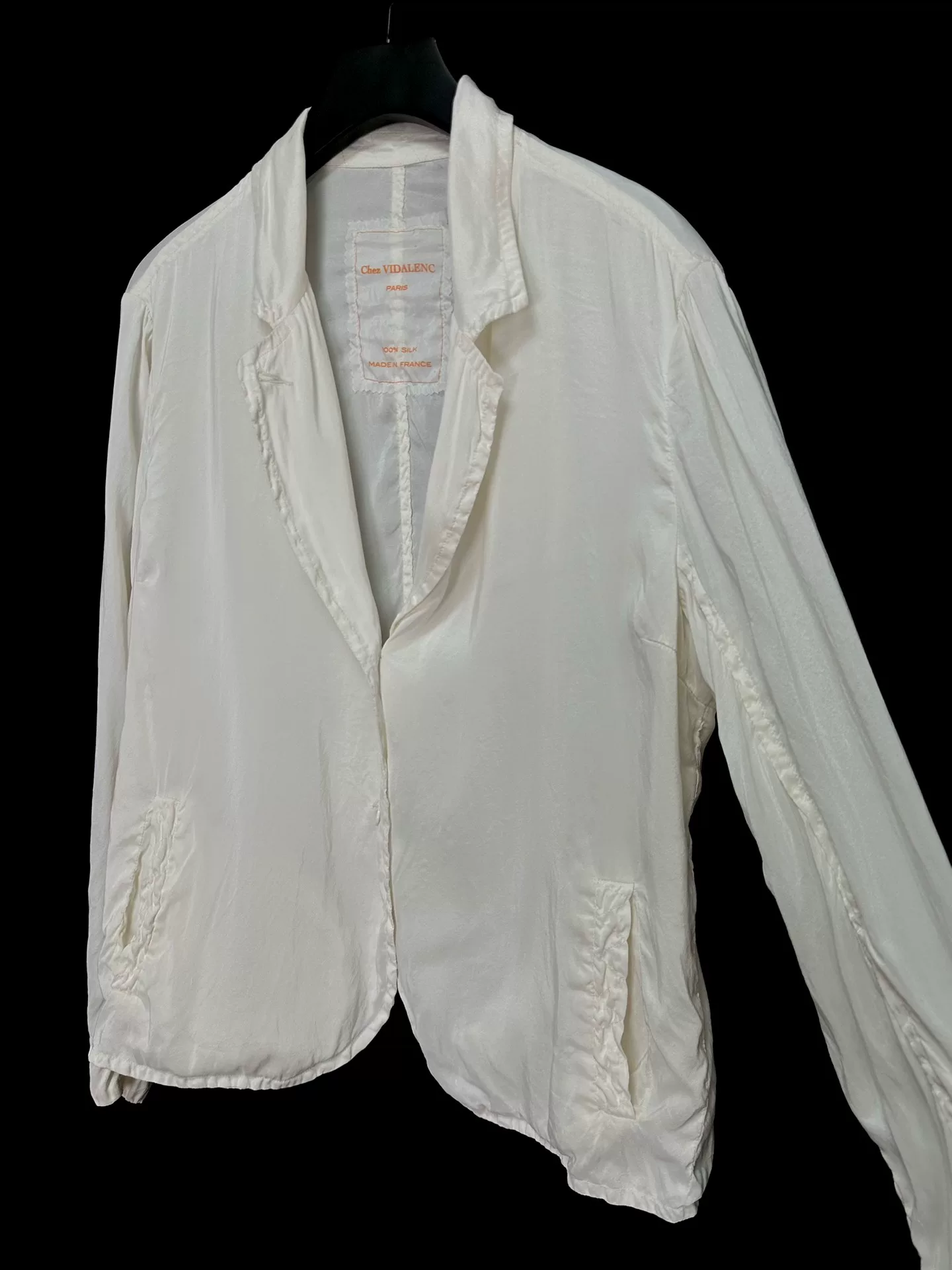 Chez VIDALENC Silk Milky White Coat — back
