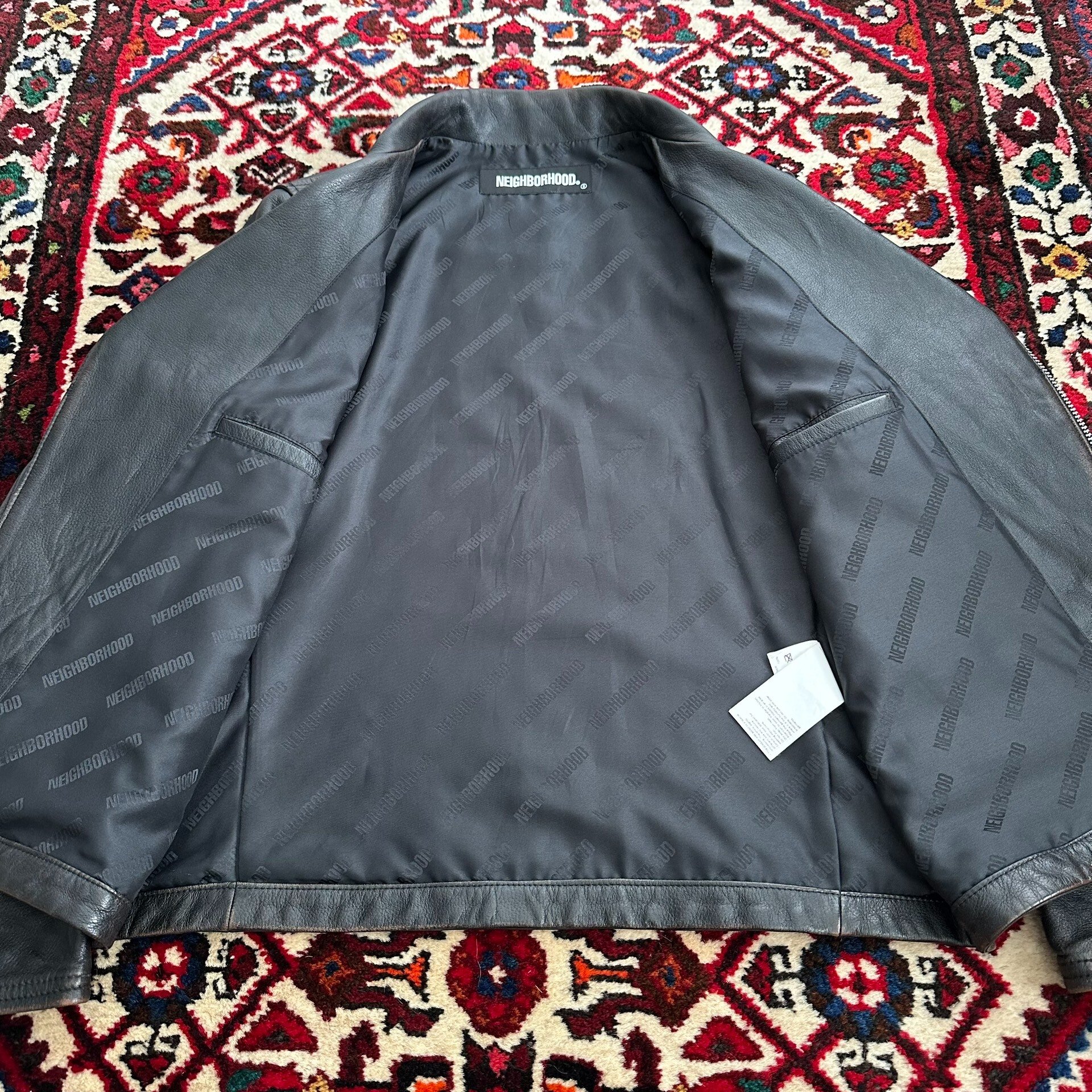 Neighborhood 20AW Motorcycle Leather Jacket M — back