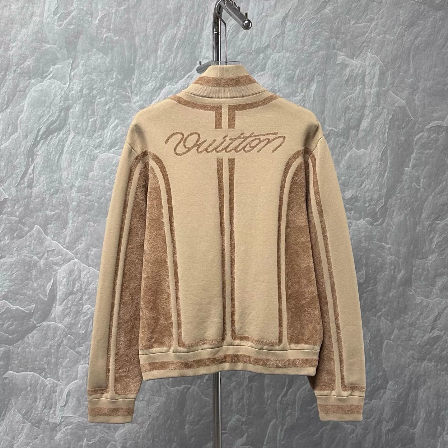 Louis Vuitton SS26 Logo Knit Zip Jacket — back