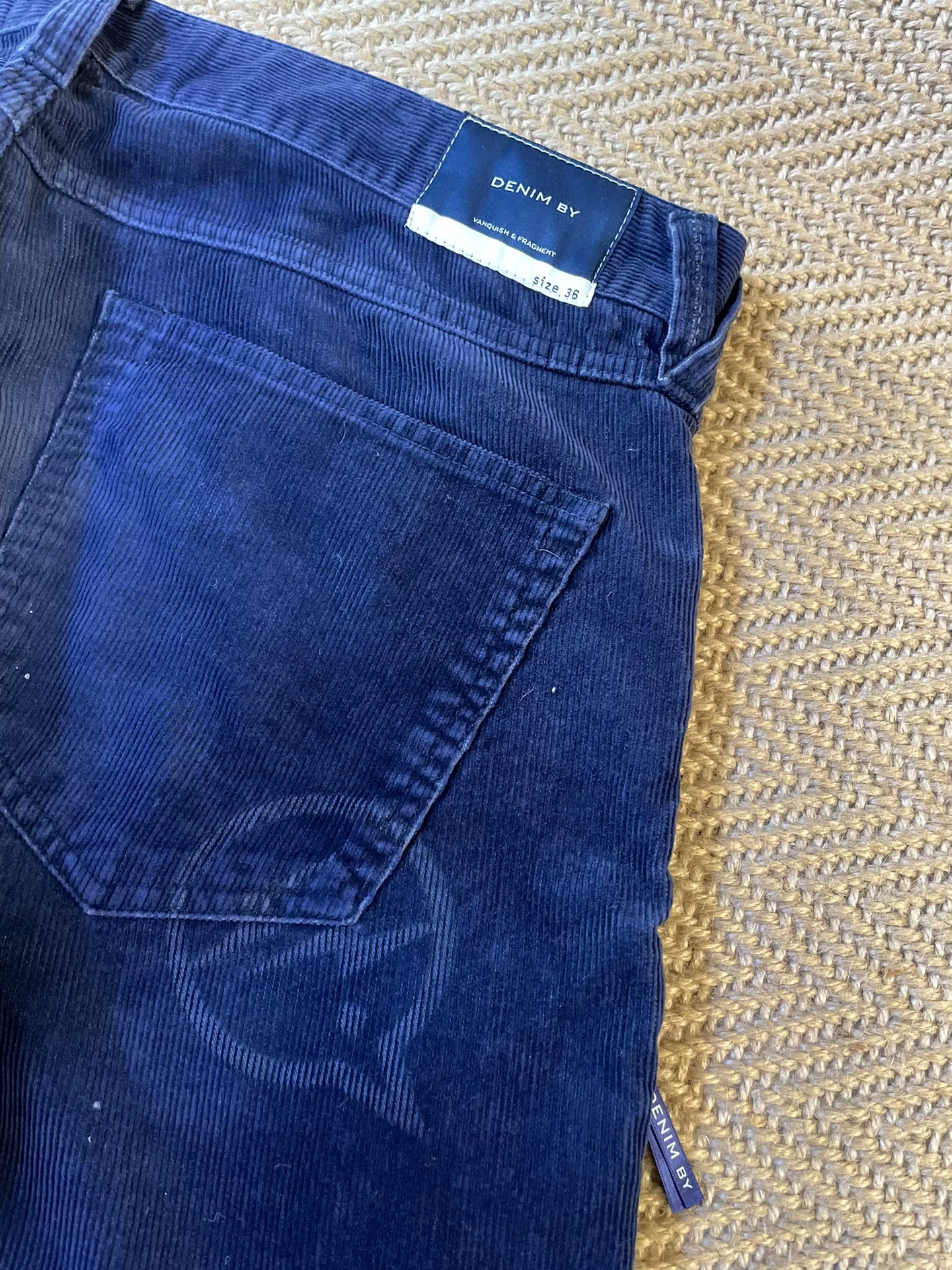 Vanquish Fragment Corduroy Distressed Pants — detail