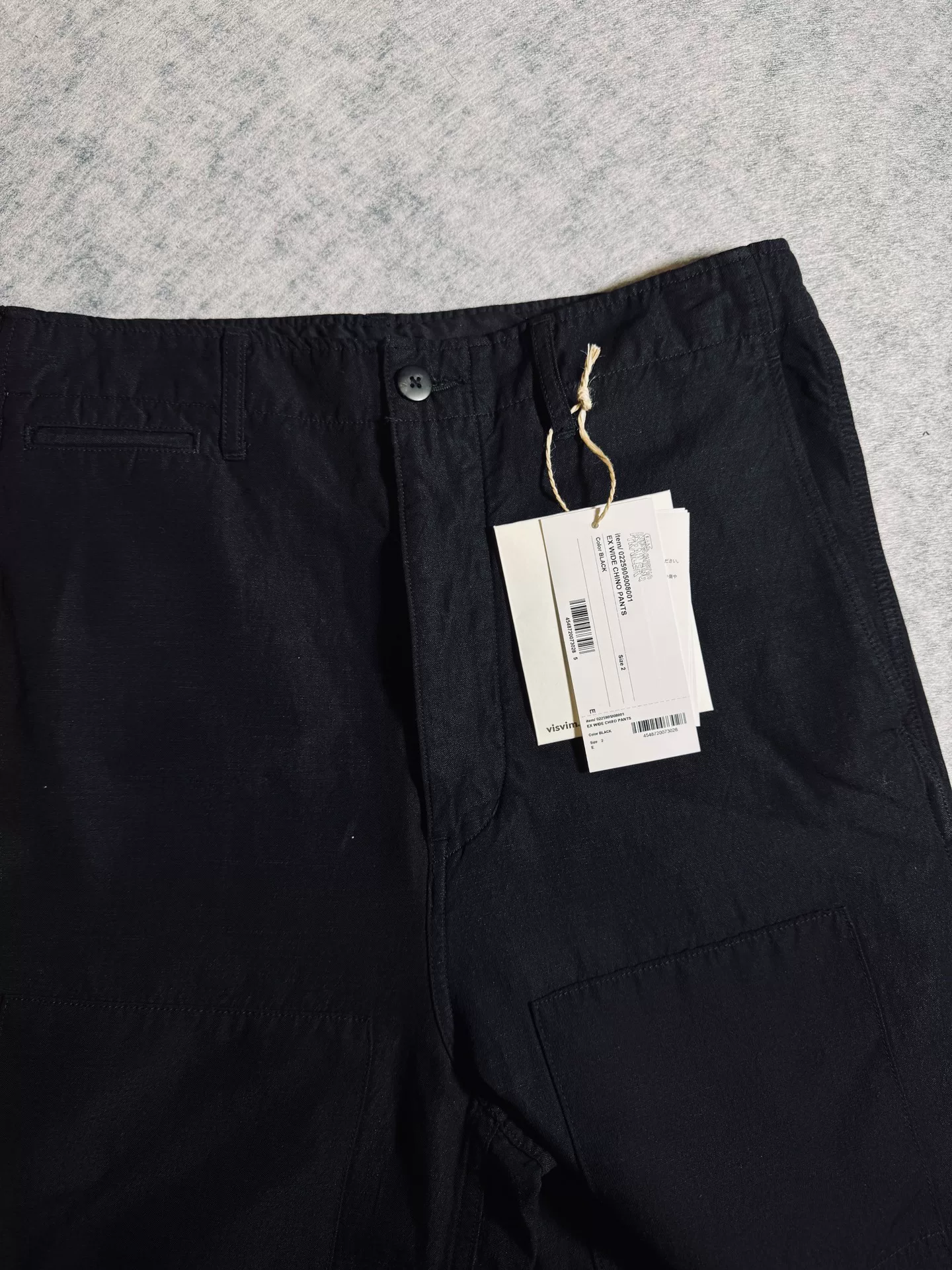 visvim ex wide chino pants ICT — label