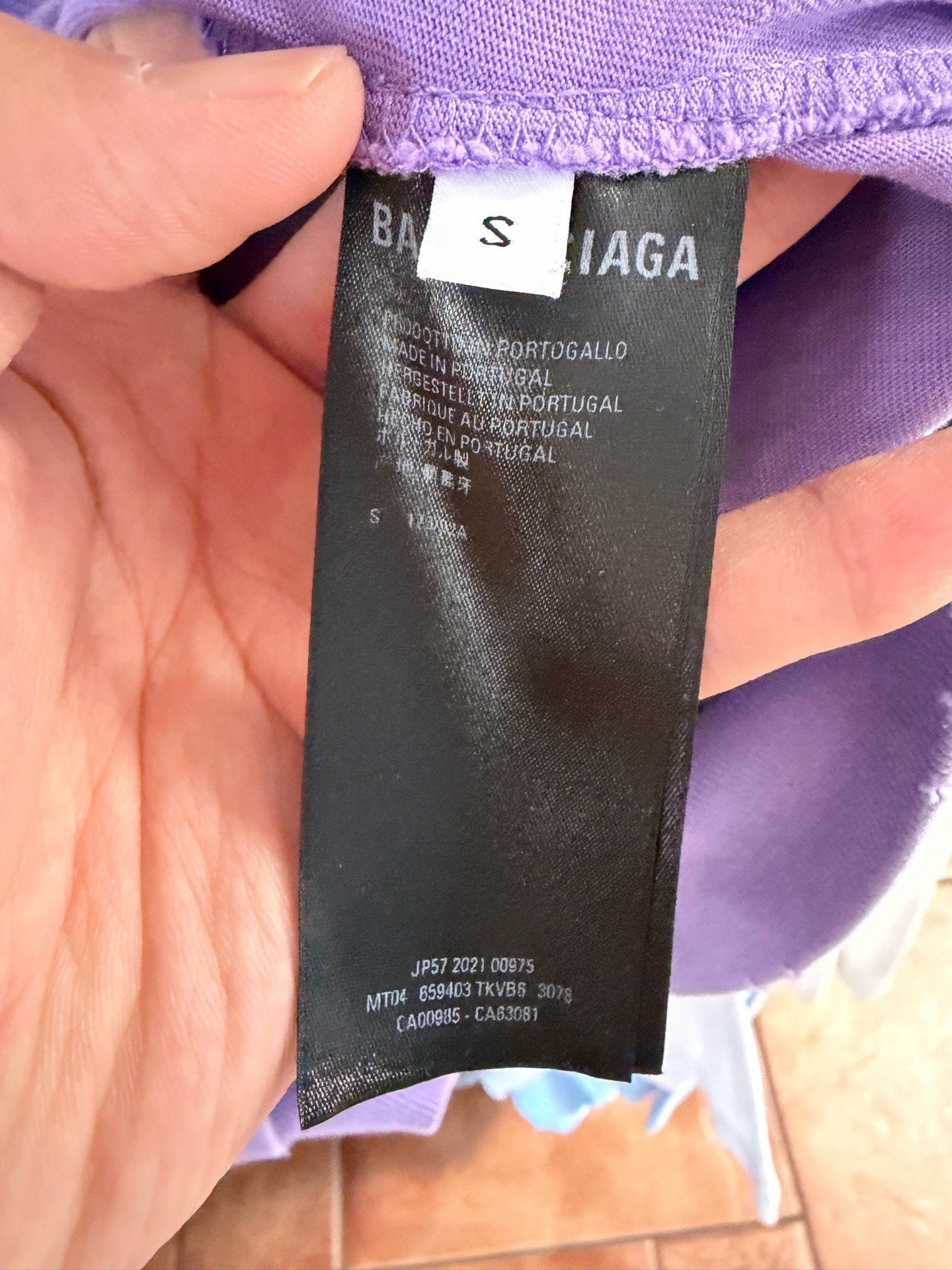 Balenciaga Purple Distressed Logo Hoodie — back