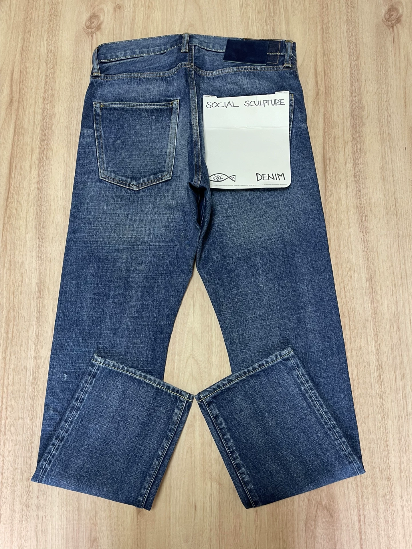 VISVIM SOCIAL SCULPTURE Washed Damaged Jeans — back