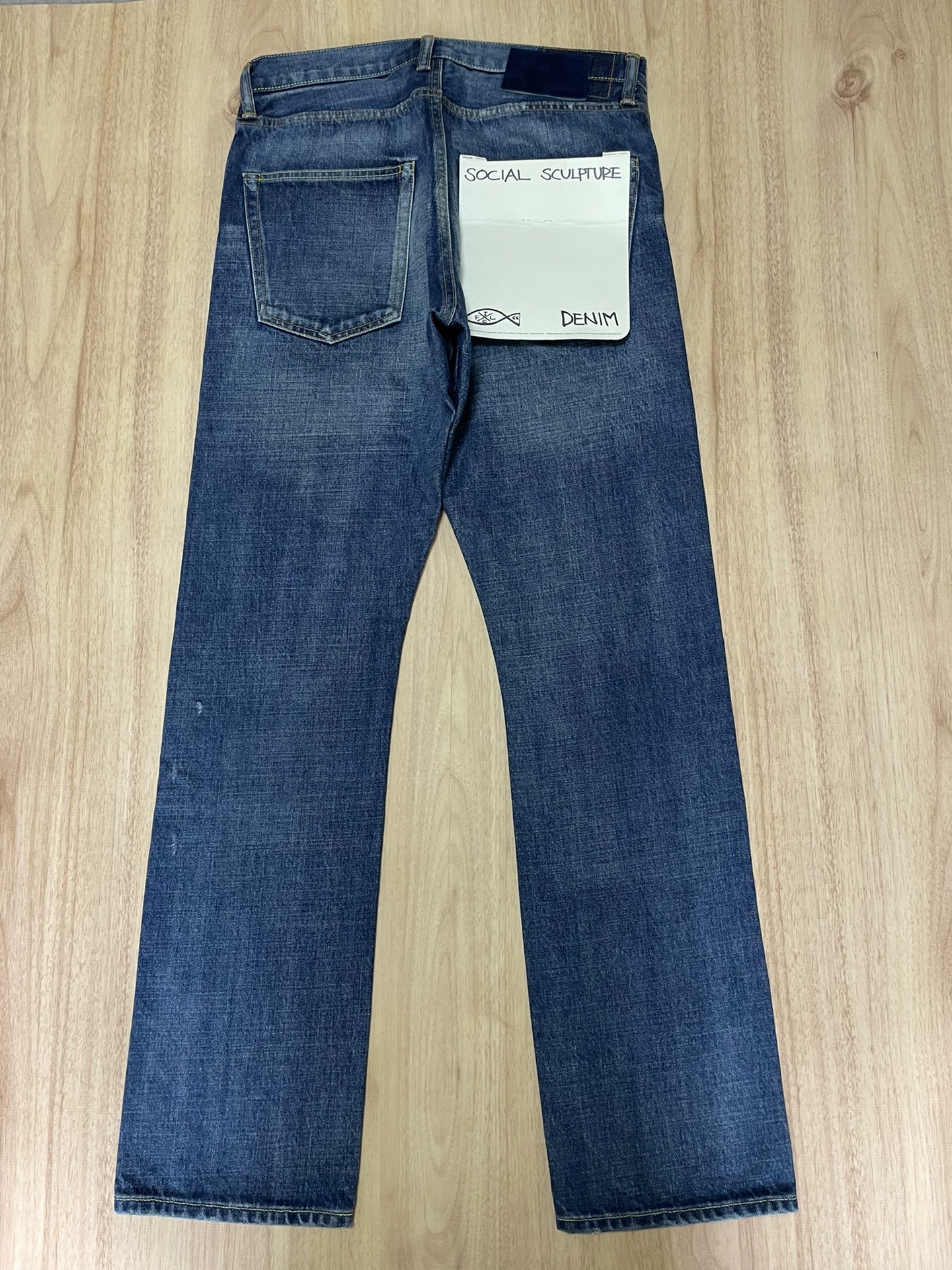 VISVIM SOCIAL SCULPTURE Washed Damaged Jeans — front
