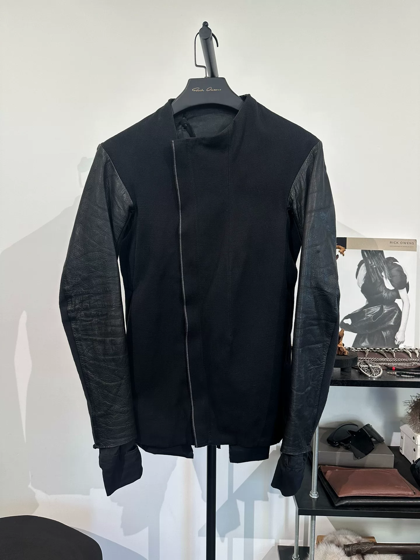 Boris Bidjan Saberi Leather Denim Jacket S — front