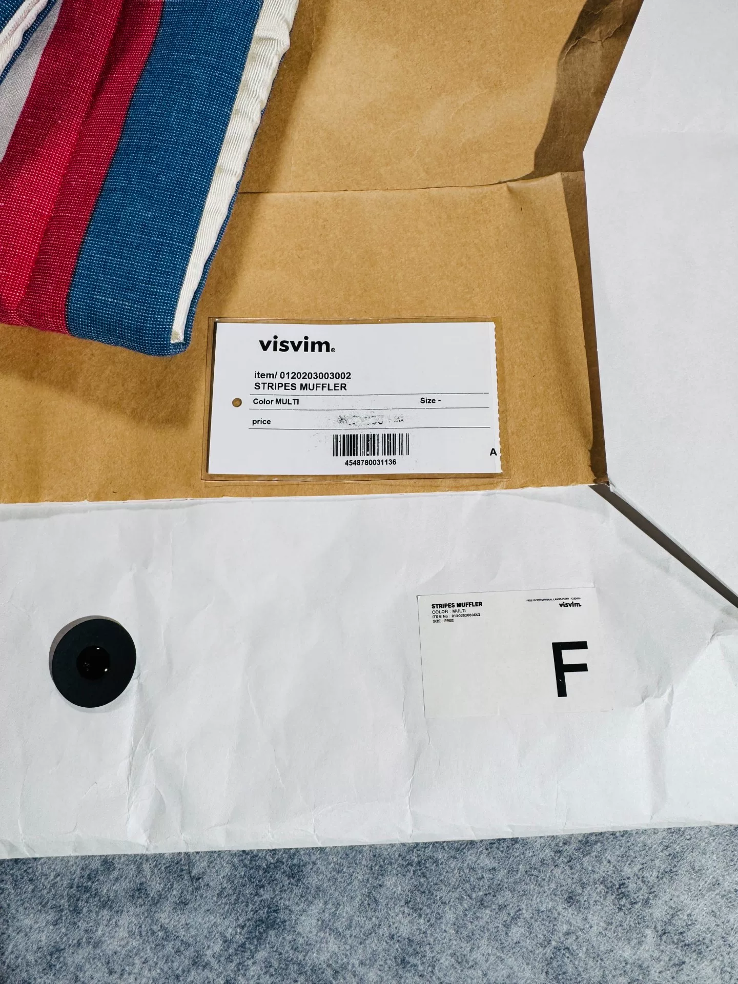 VISVIM Stripes Muffler Scarf — front