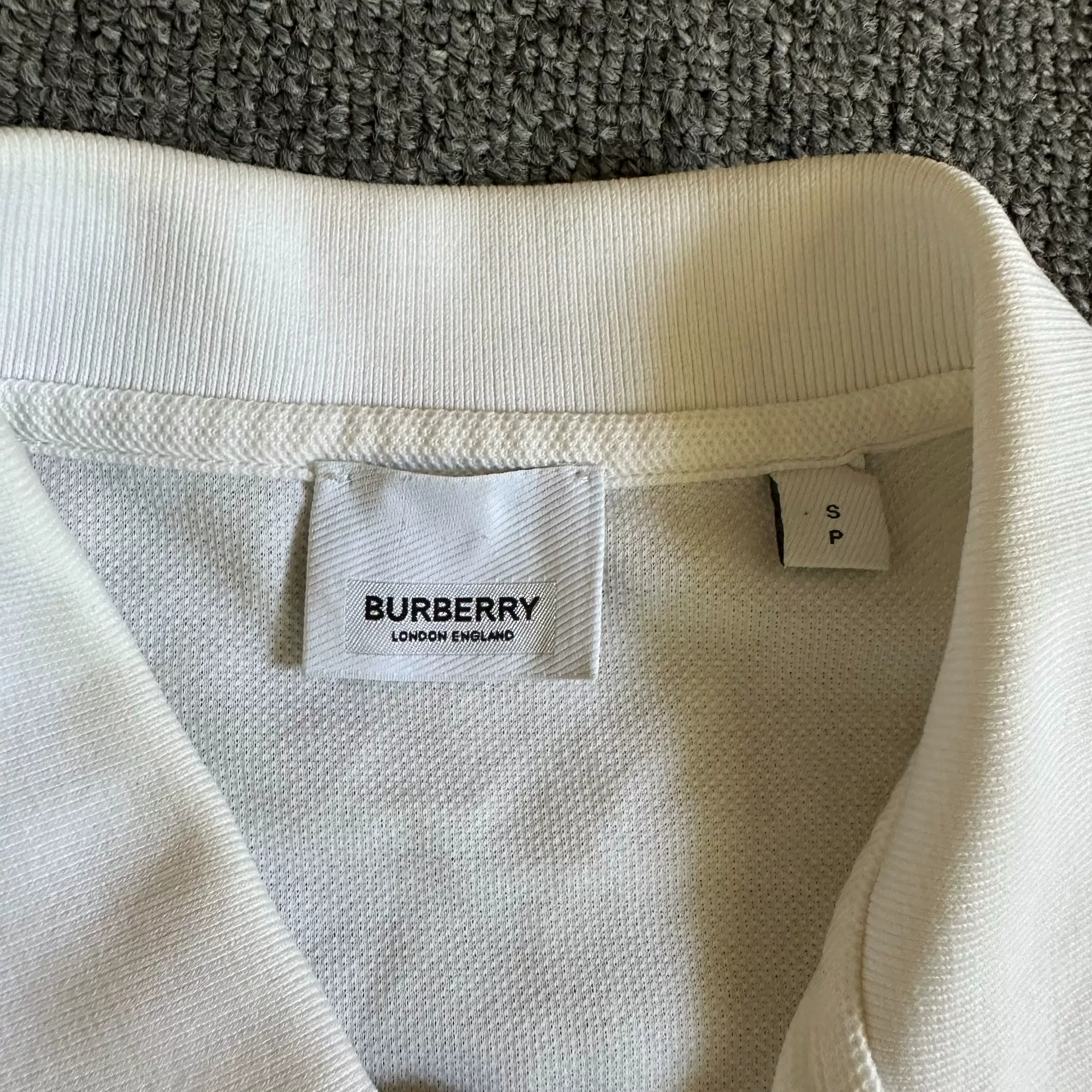 Burberry TB Embroidery Short-Sleeve Polo — label