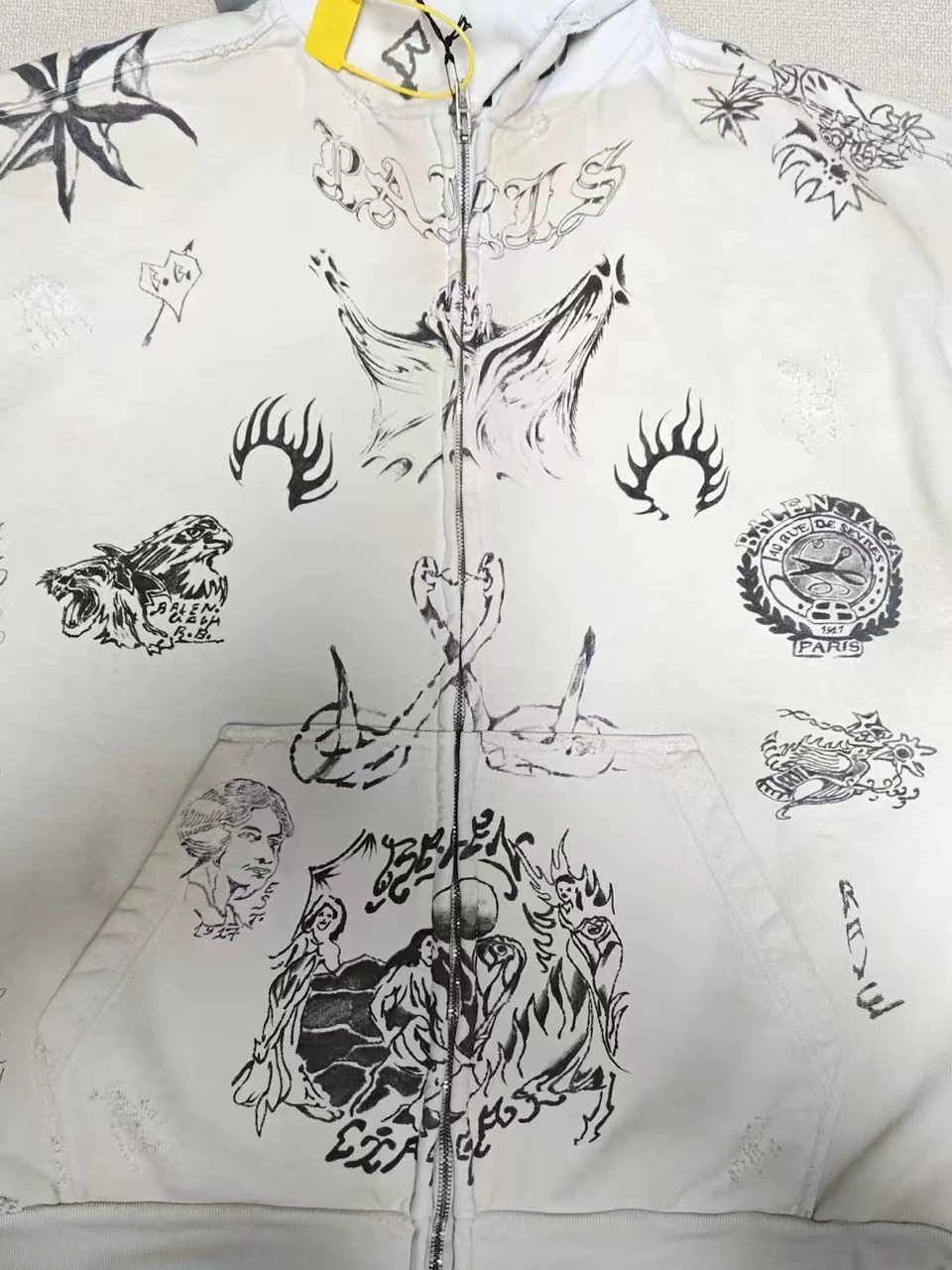 Balenciaga 24fw Zip-Up Hoodie — back