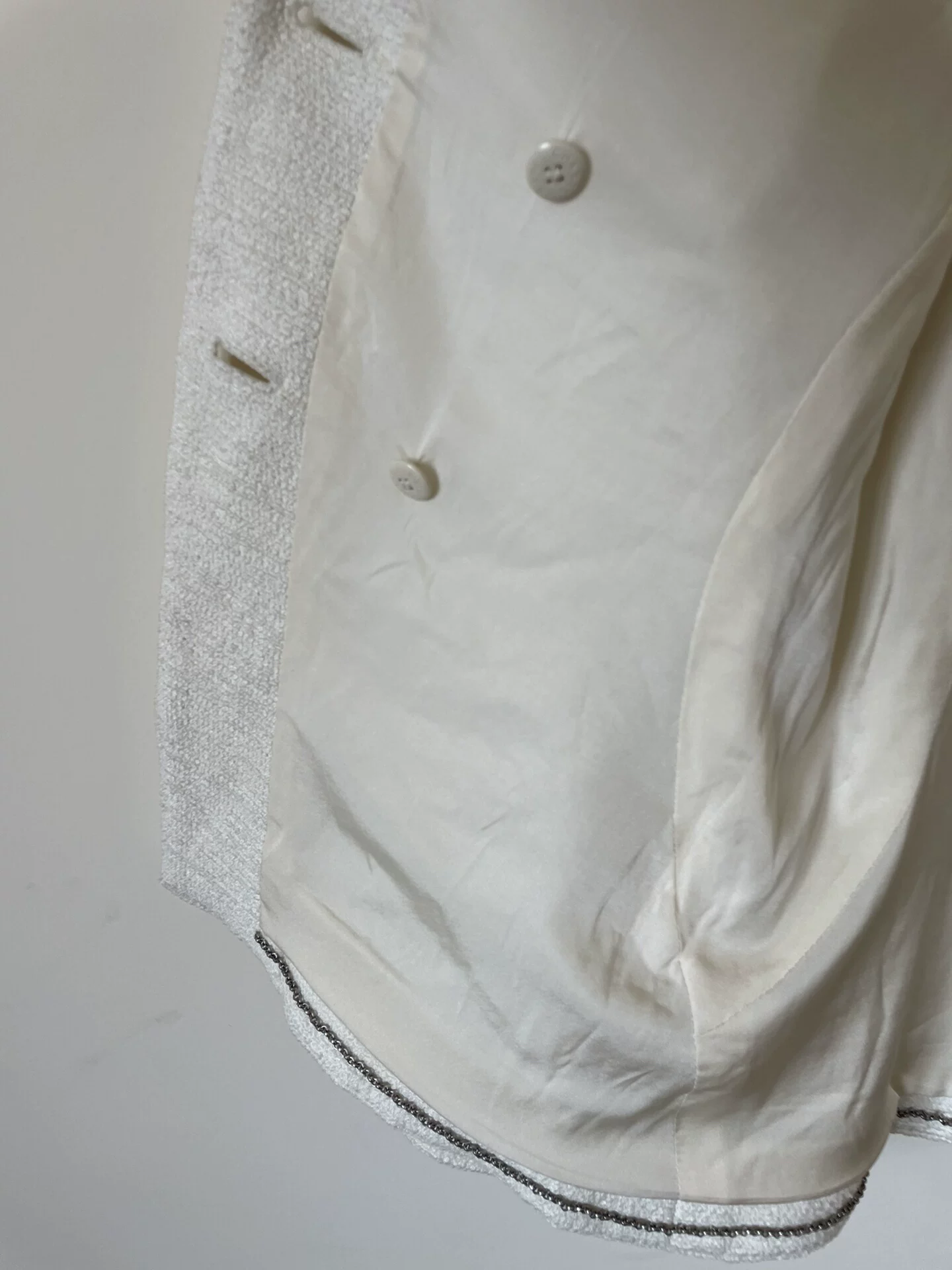 Chanel Beige Tweed Blazer — back