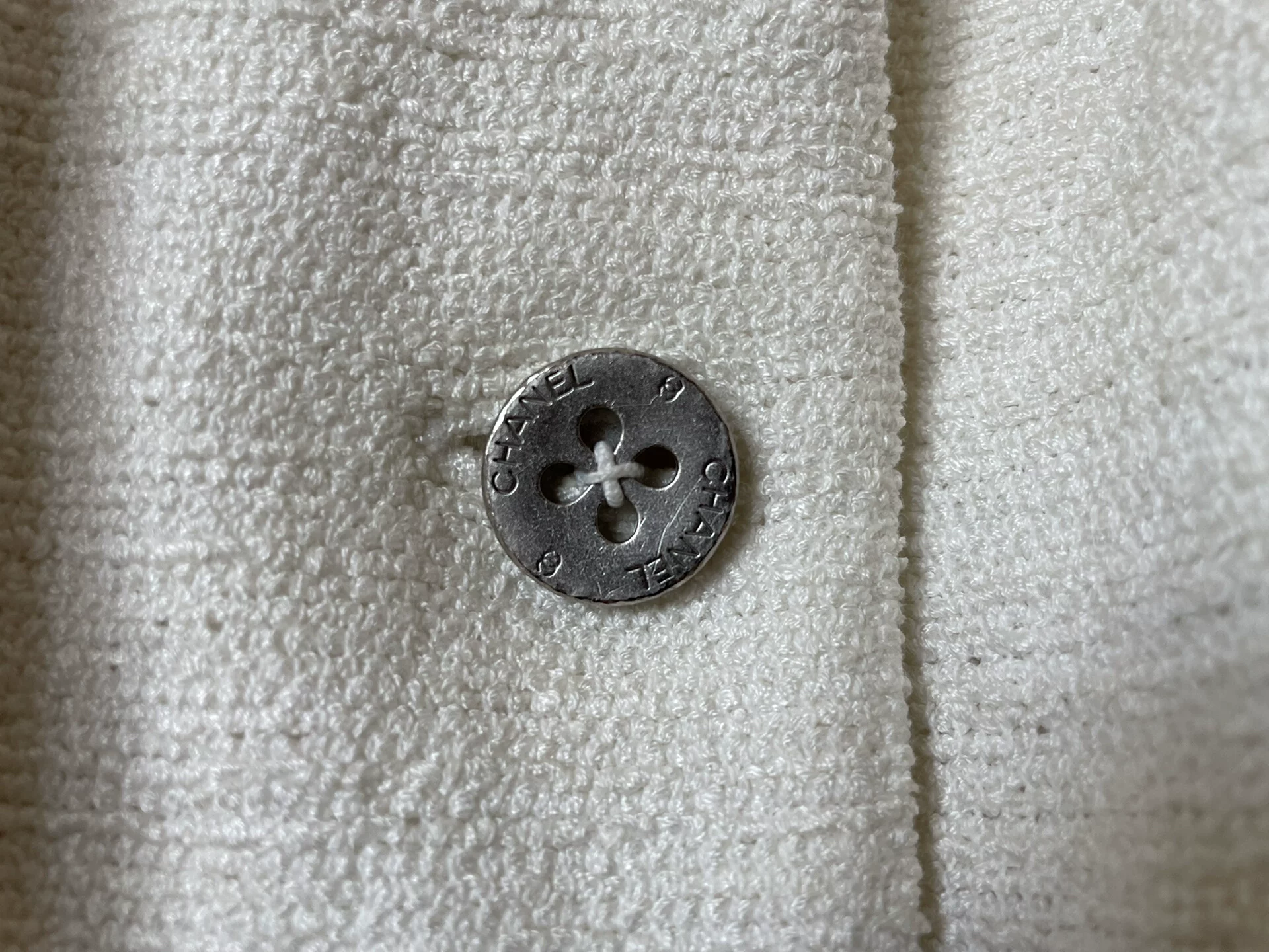 Chanel Beige Tweed Blazer — detail