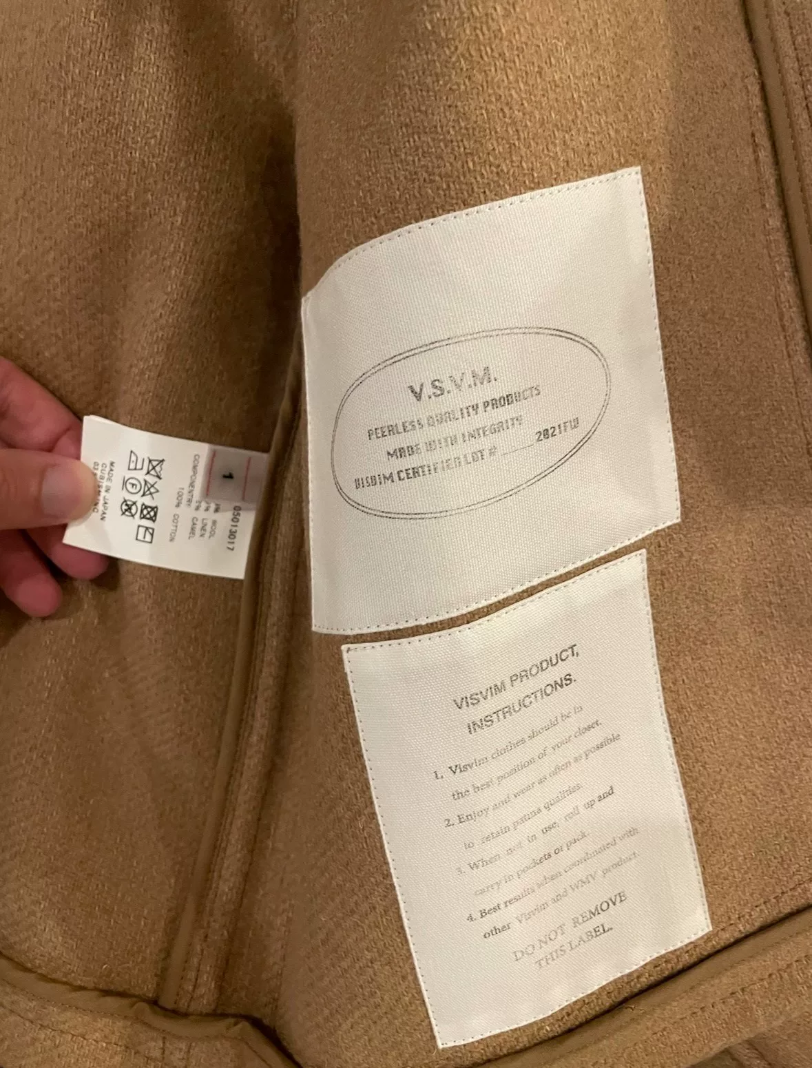 visvim 21AW Hayward Melton Jacket — detail