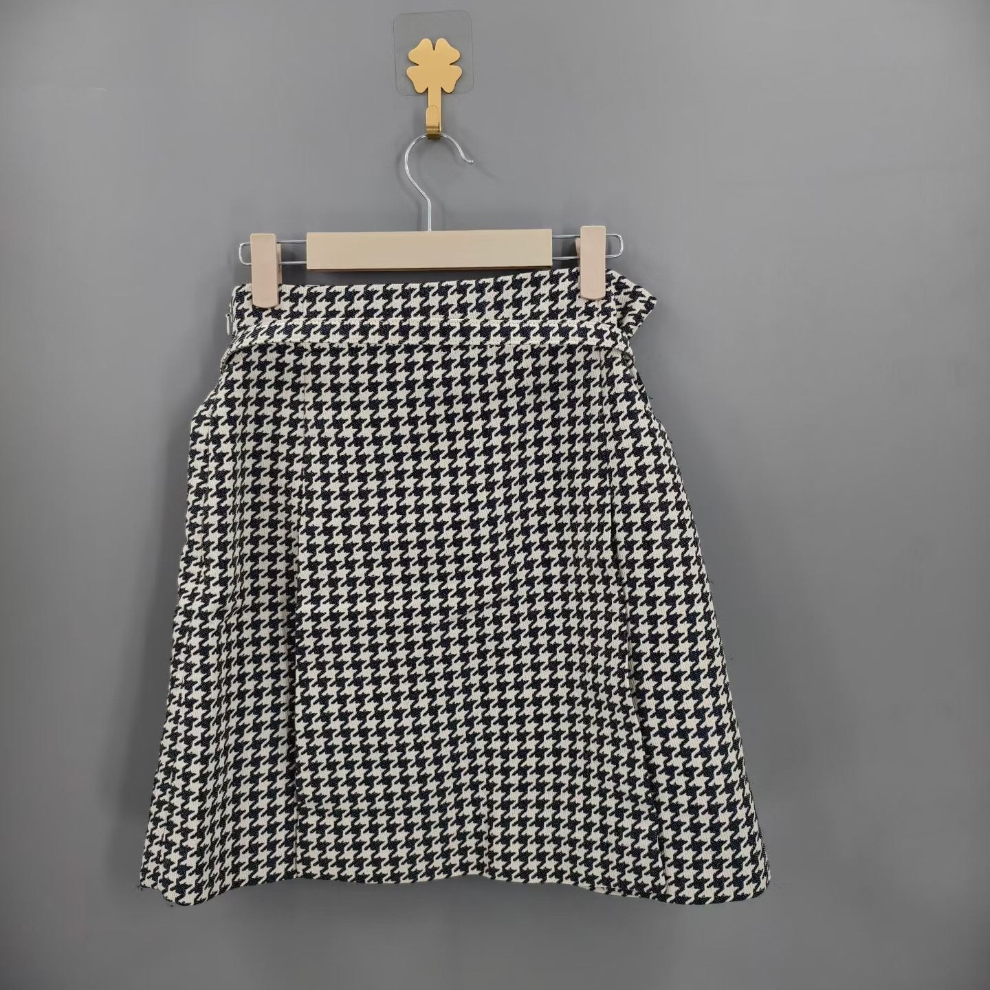Dior Houndstooth Belted Skirt — front
