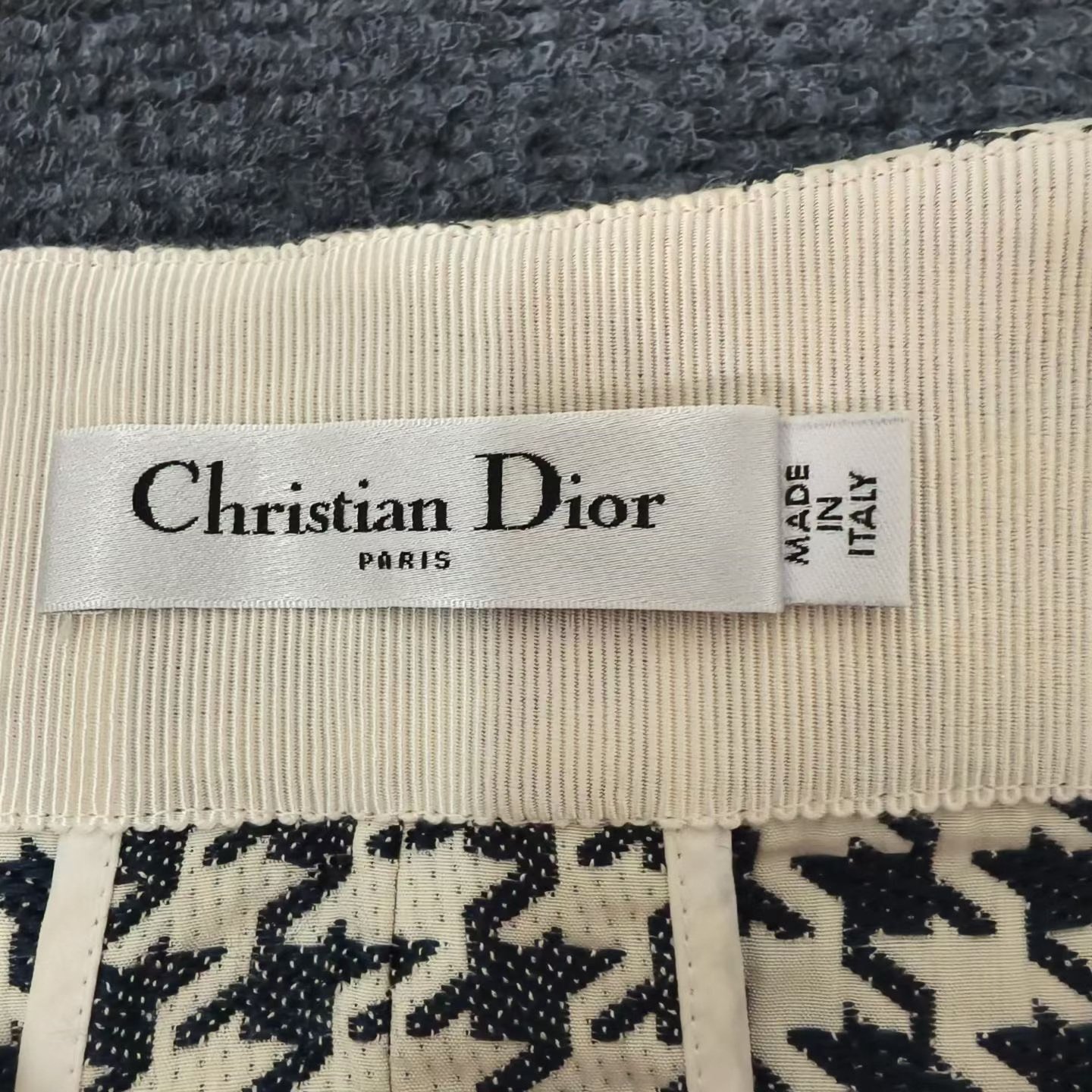 Dior Houndstooth Belted Skirt — back
