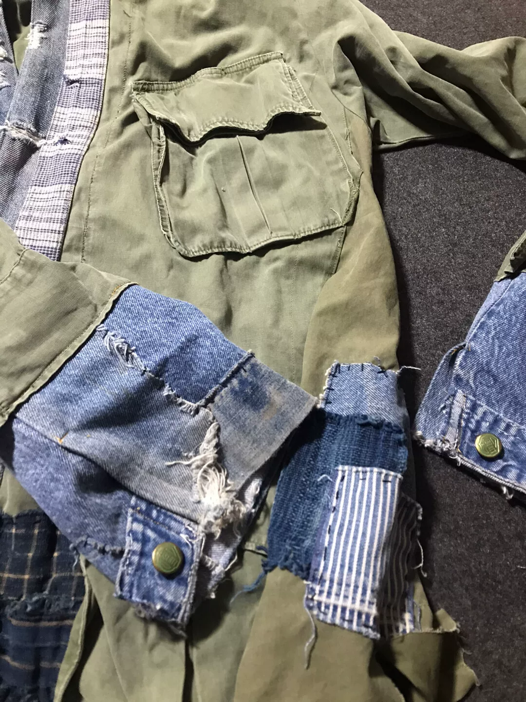 Greg Lauren Deconstructed Kimono Jacket — detail