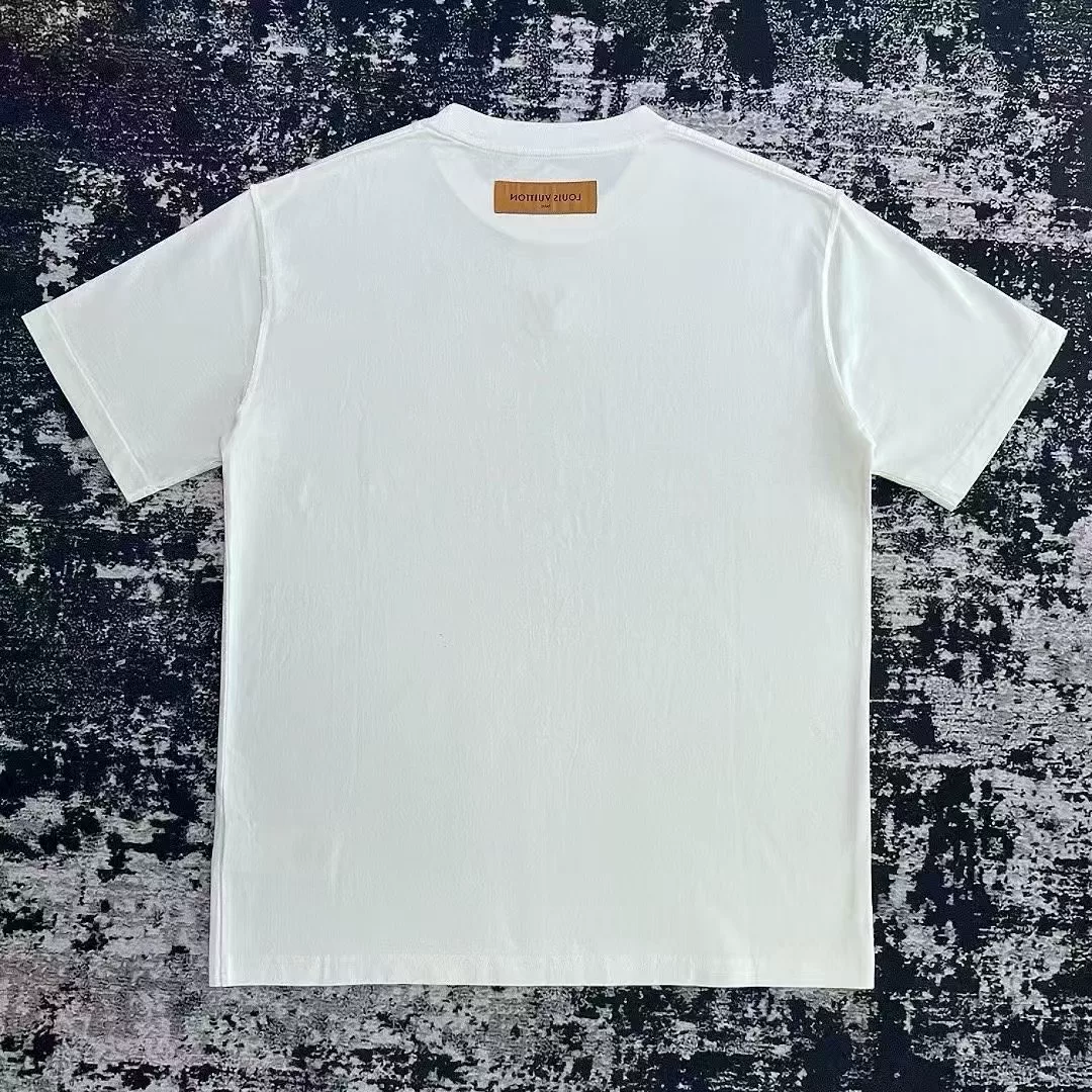 Louis Vuitton White Embossed Logo T-Shirt — label