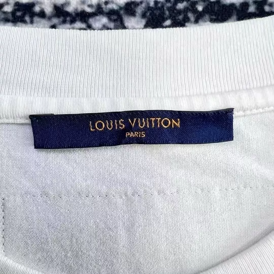Louis Vuitton White Embossed Logo T-Shirt — detail