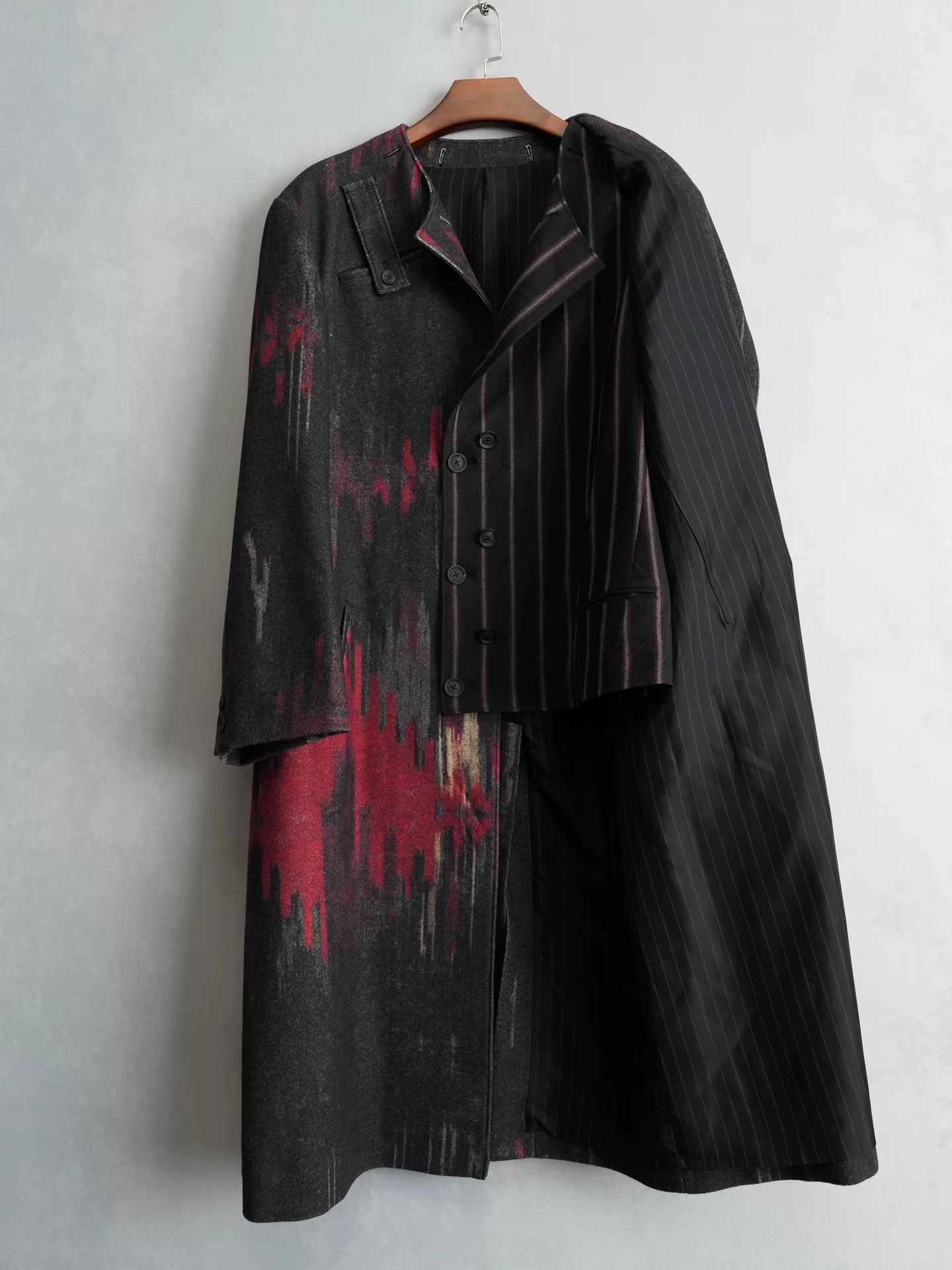 Yohji Yamamoto 23AW Detachable Collar Coat — back