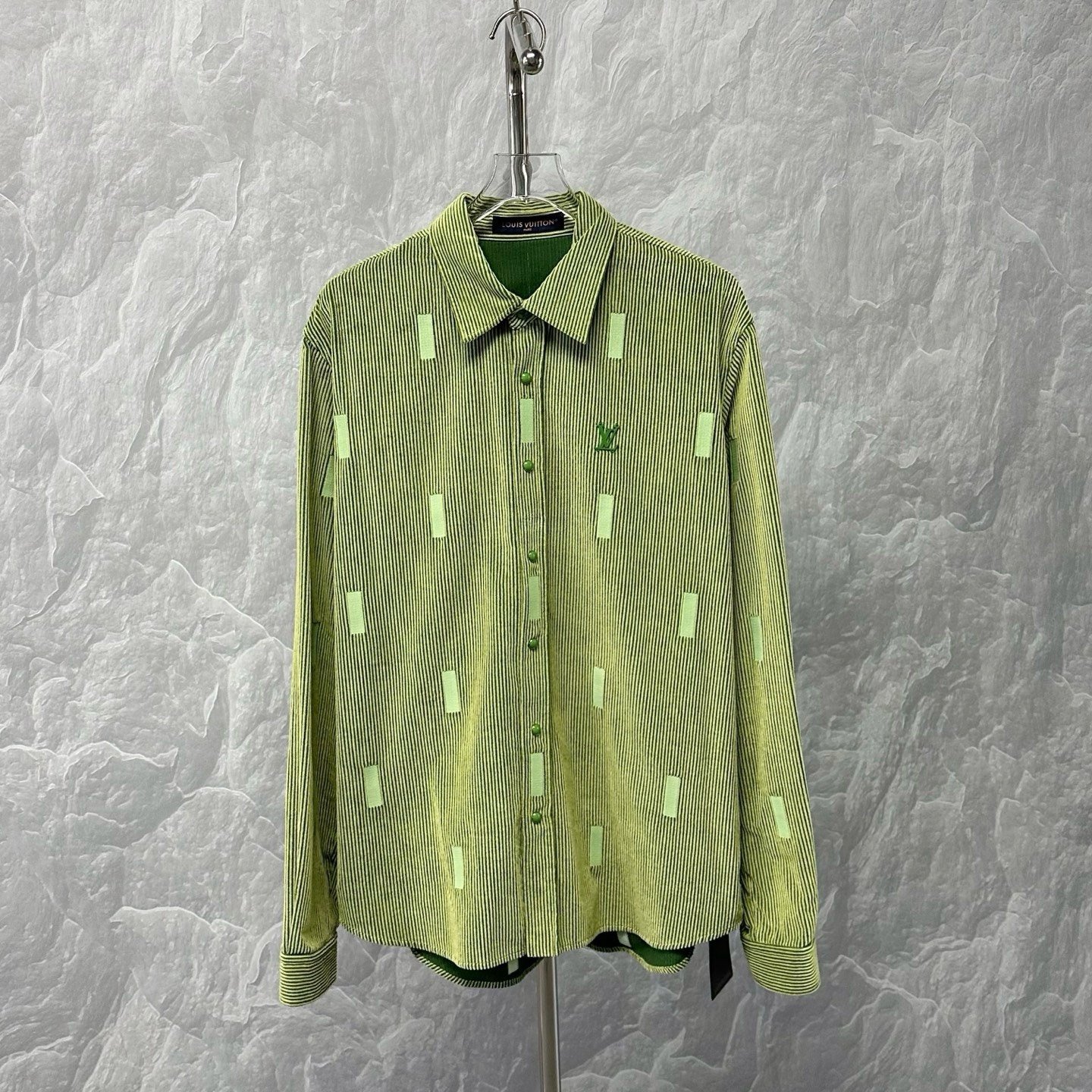 Louis Vuitton Logo Striped Long Sleeve Shirt