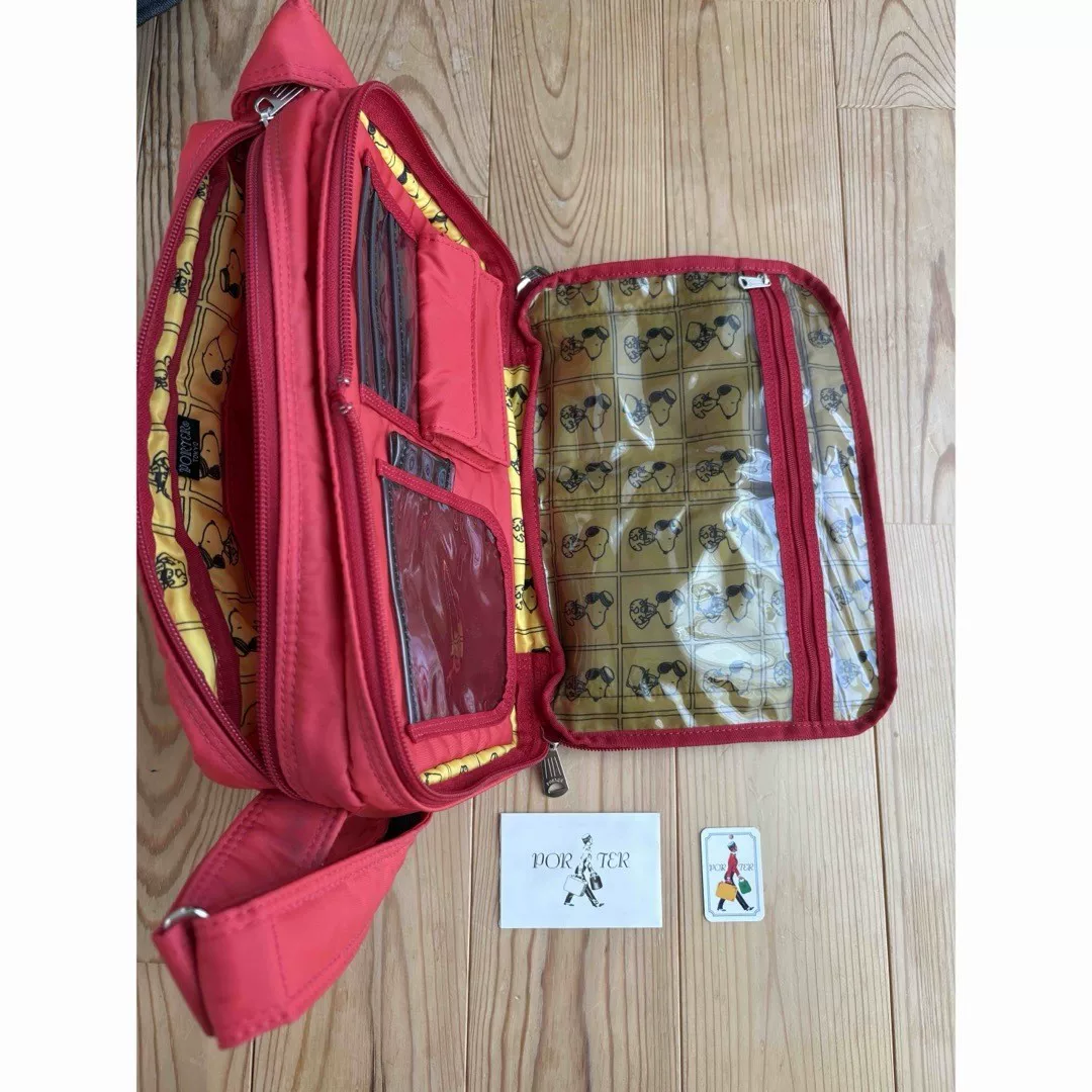 PORTER×SNOOPY Red Single-Shoulder Bag — back