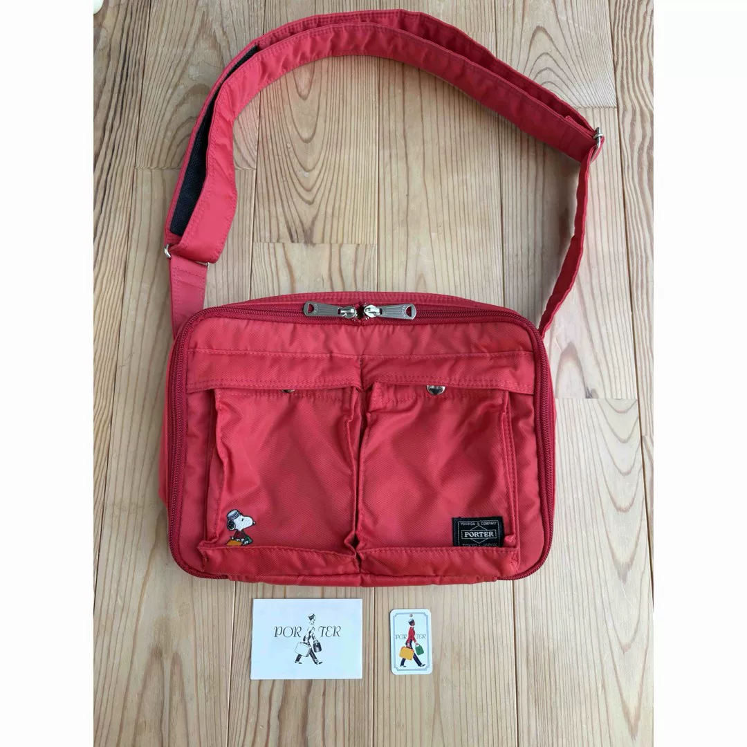 PORTER×SNOOPY Red Single-Shoulder Bag