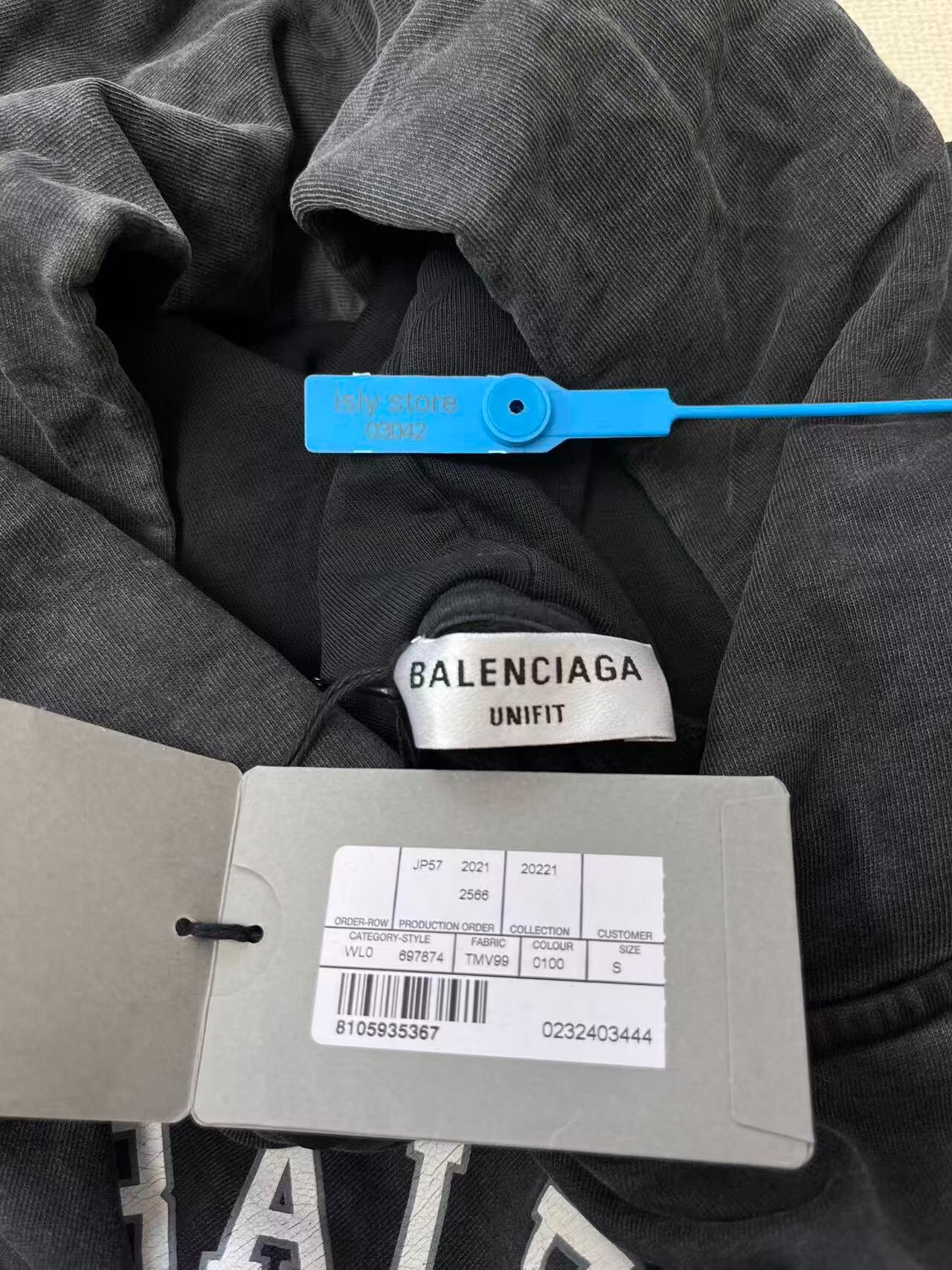 Balenciaga Wheat Ear Logo Hoodie — label