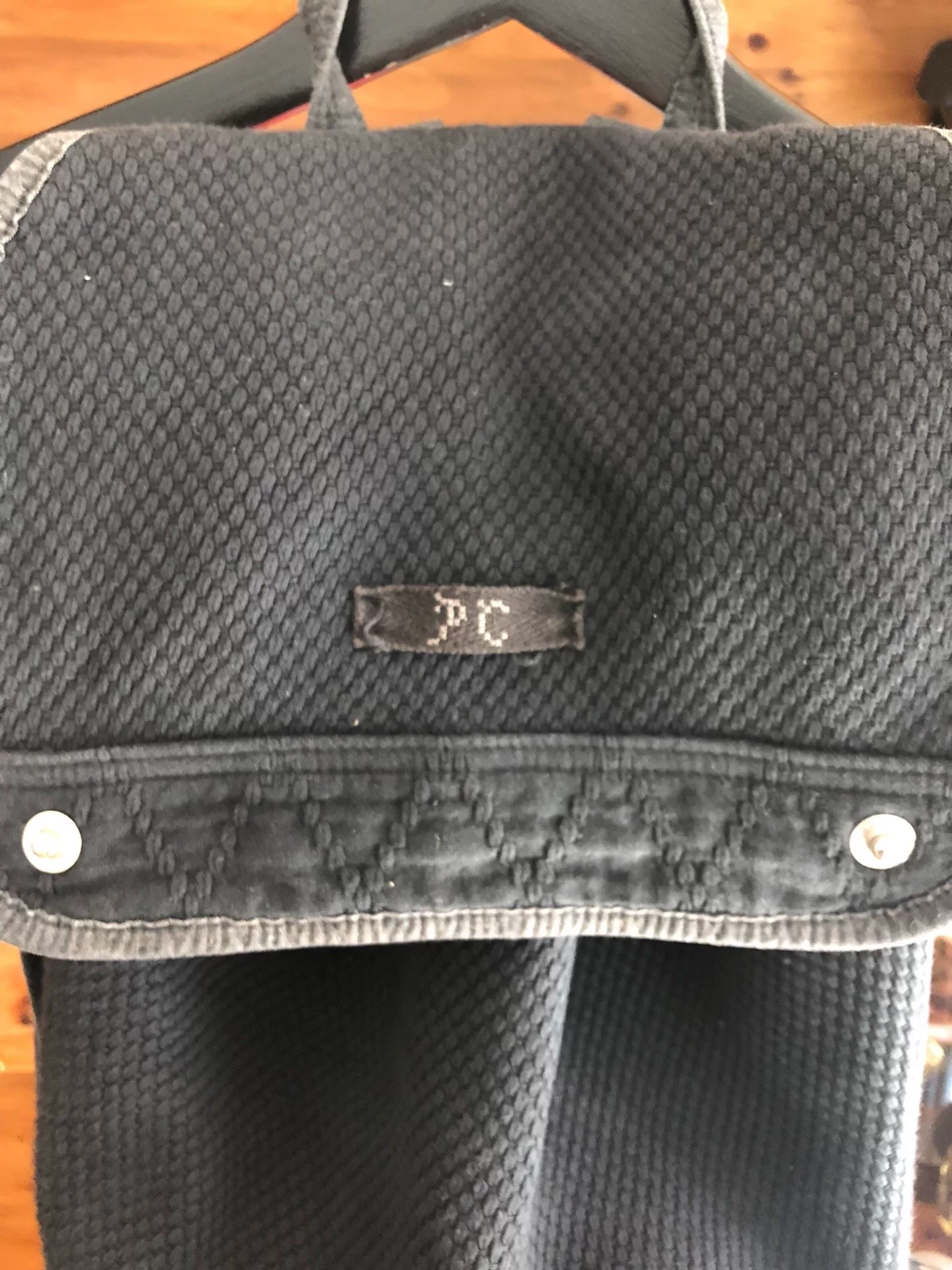 Porter Classic Black Sashiko Backpack — back