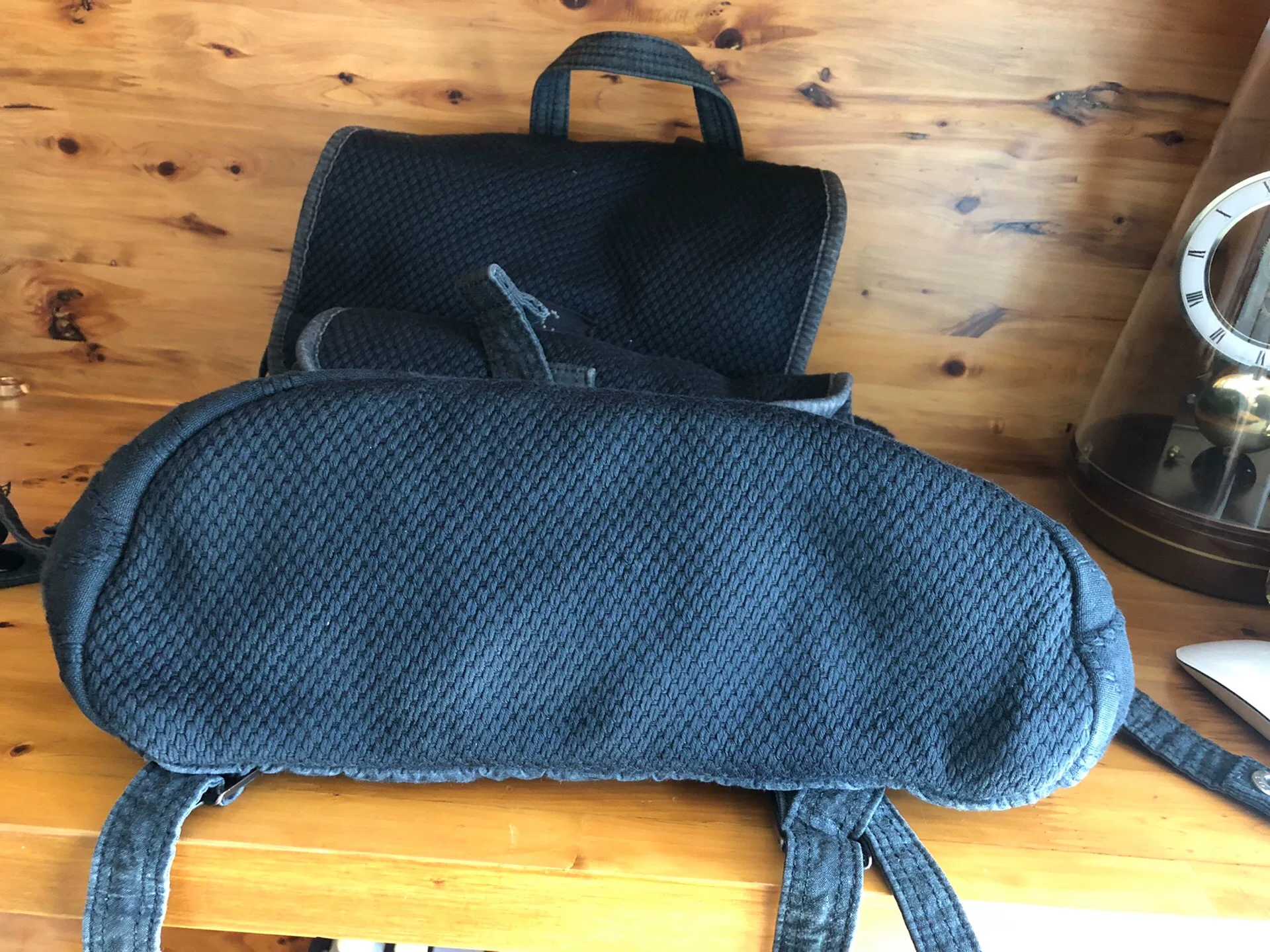 Porter Classic Black Sashiko Backpack — label