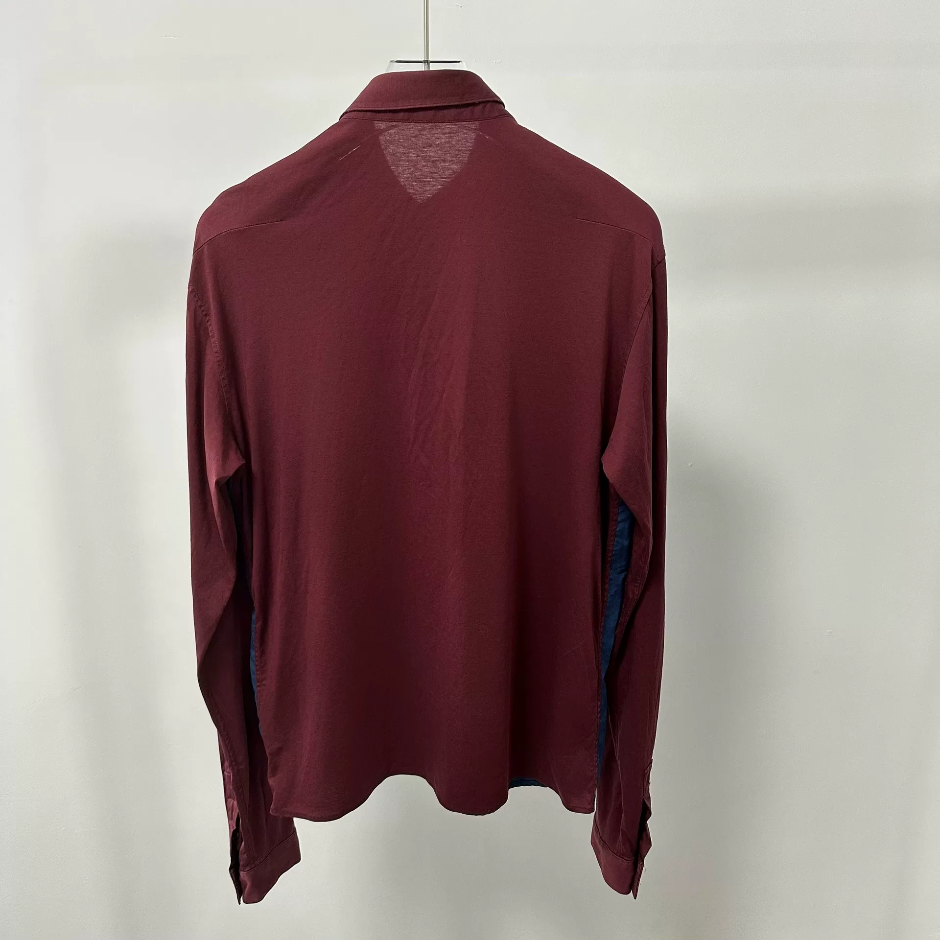 Dior Red Blue Color Block Long Sleeve Shirt — detail