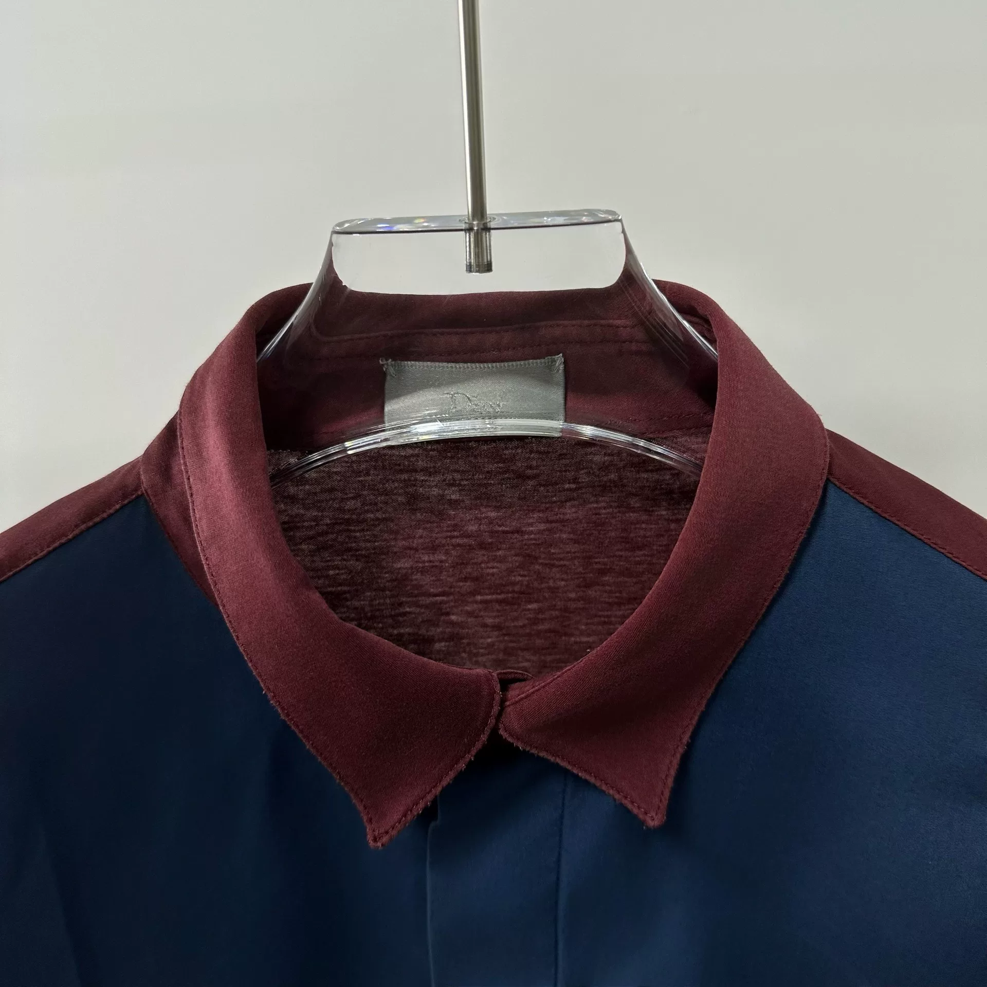 Dior Red Blue Color Block Long Sleeve Shirt — front