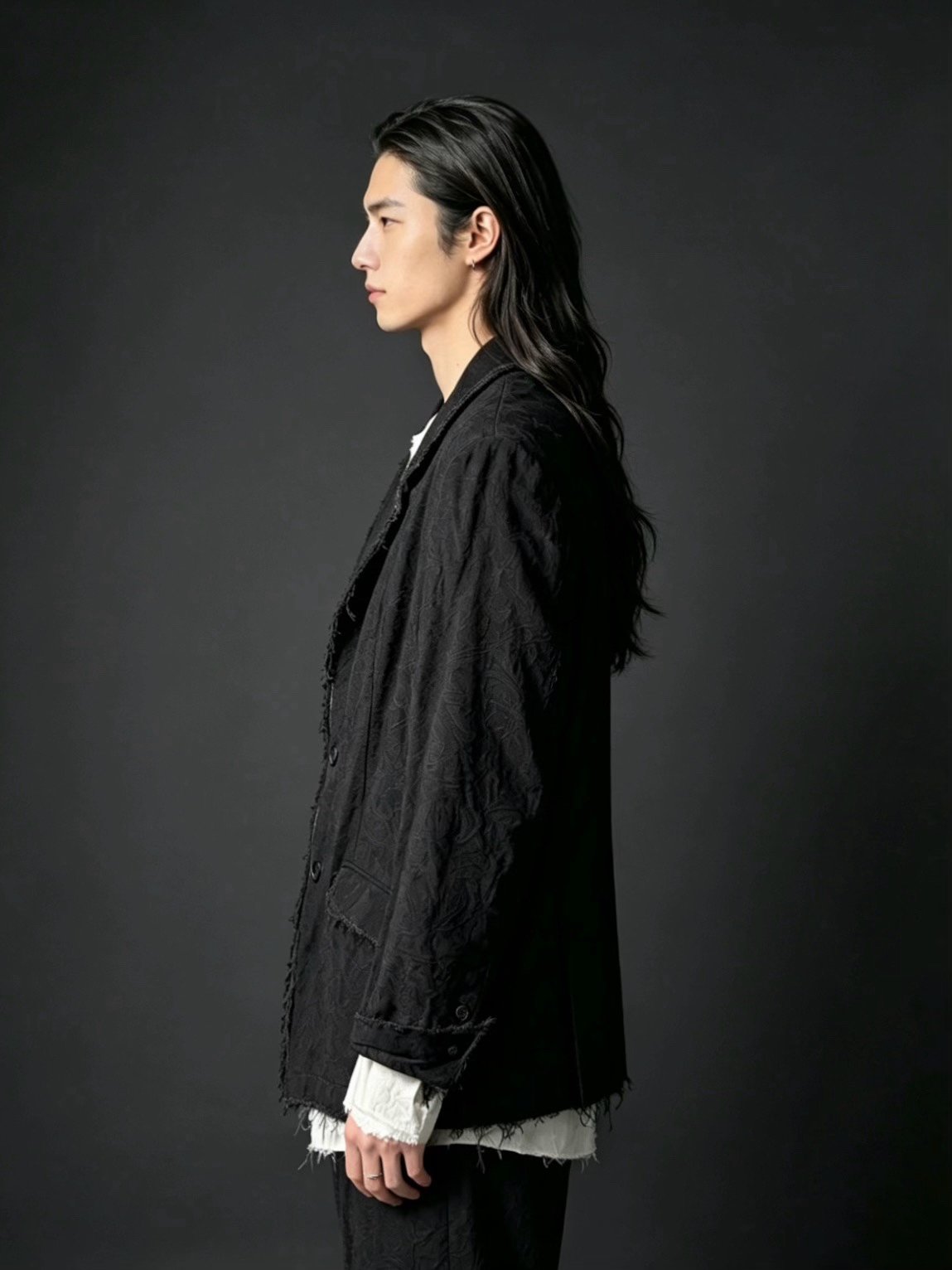 Yohji Yamamoto SYTE Frayed Textured Jacket — label